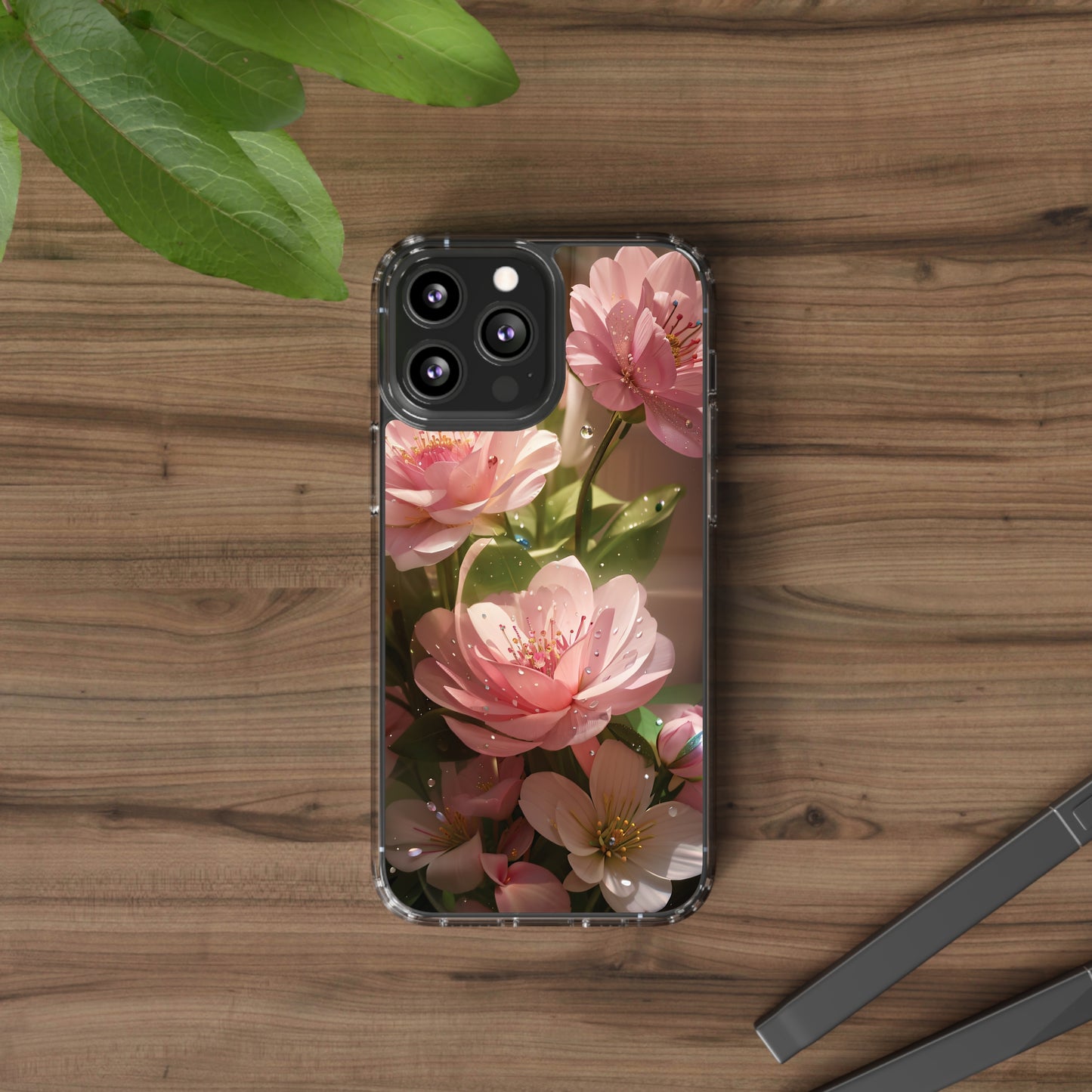 Clear Phone Cases: Fantasy Blossom Flower