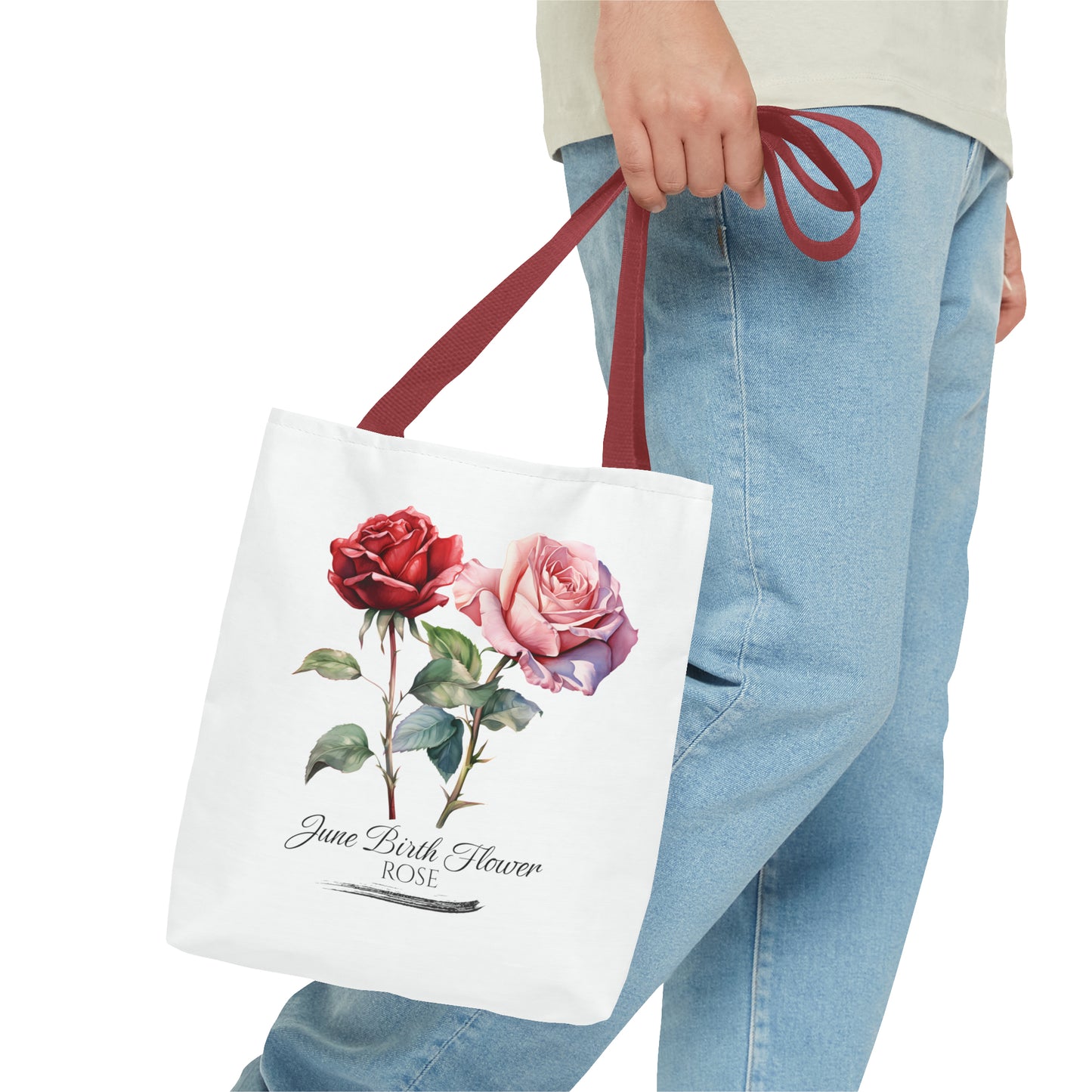 June Birth Flower: Rose - Tote Bag (AOP)
