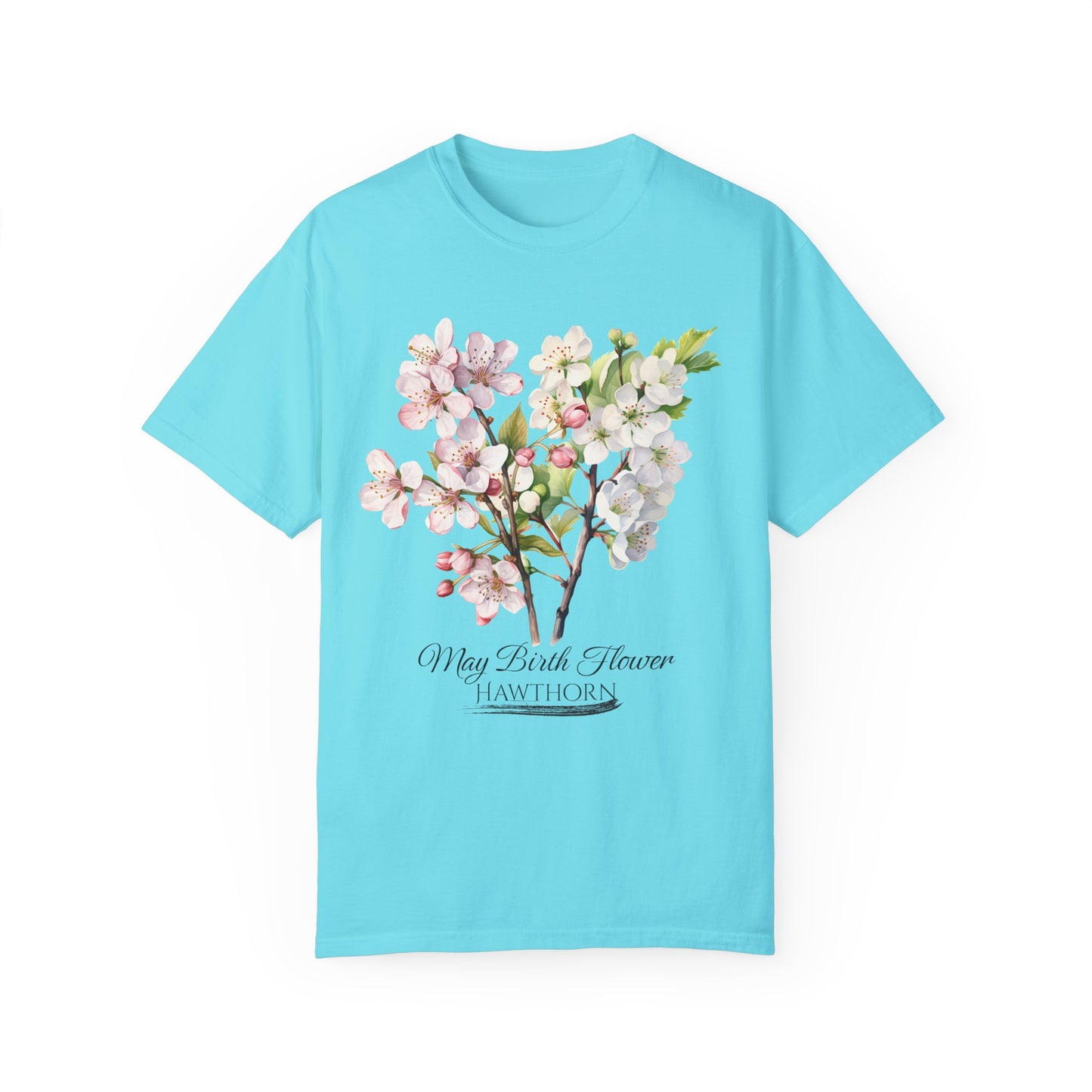 May Birth Flower "Hawthorn" - Unisex Garment-Dyed T-shirt