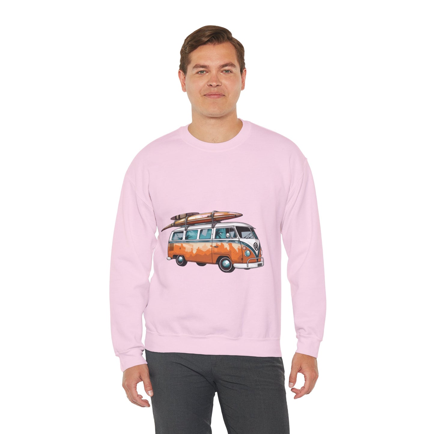 Retro Surf Van - Unisex Heavy Blend™ Crewneck Sweatshirt
