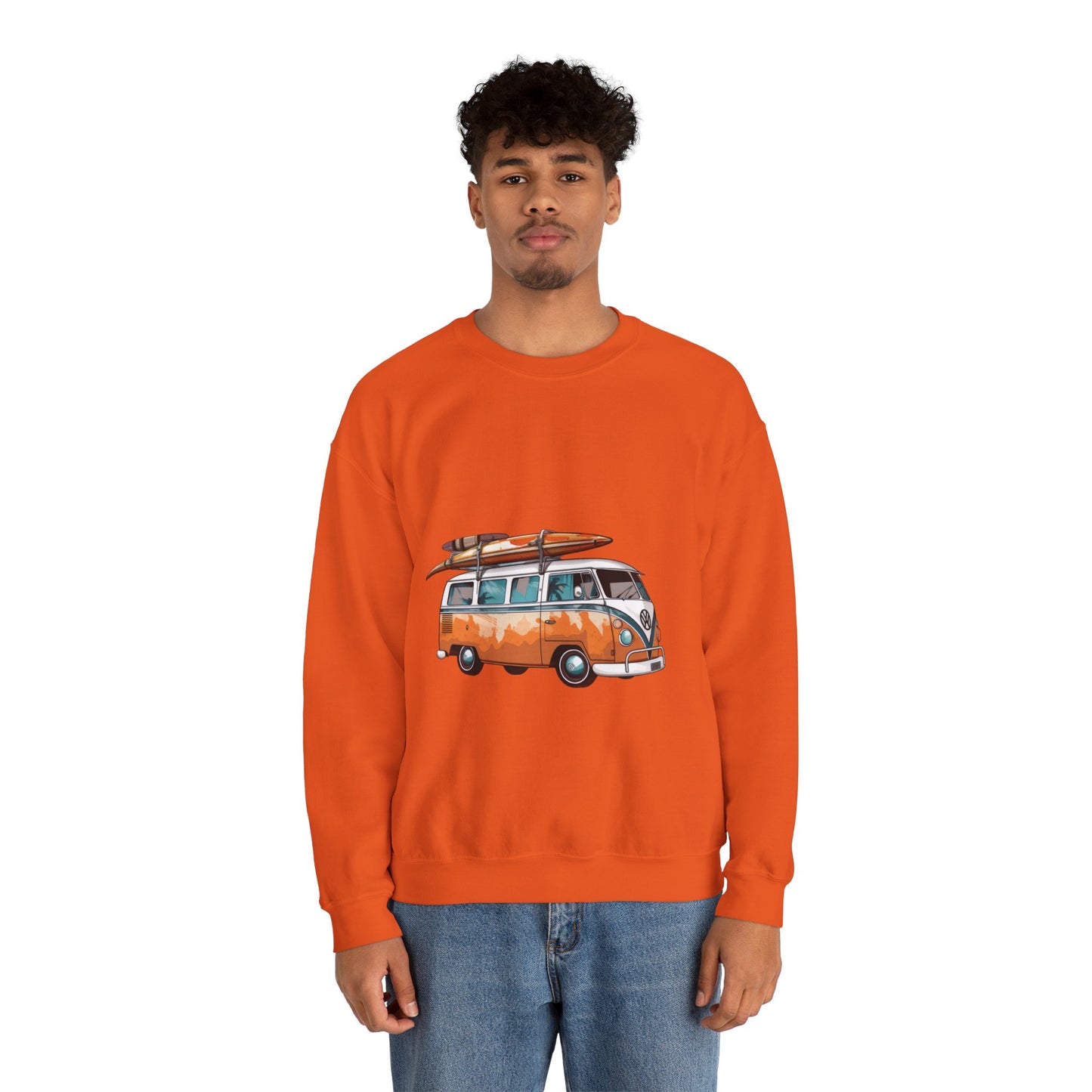 Retro Surf Van - Unisex Heavy Blend™ Crewneck Sweatshirt