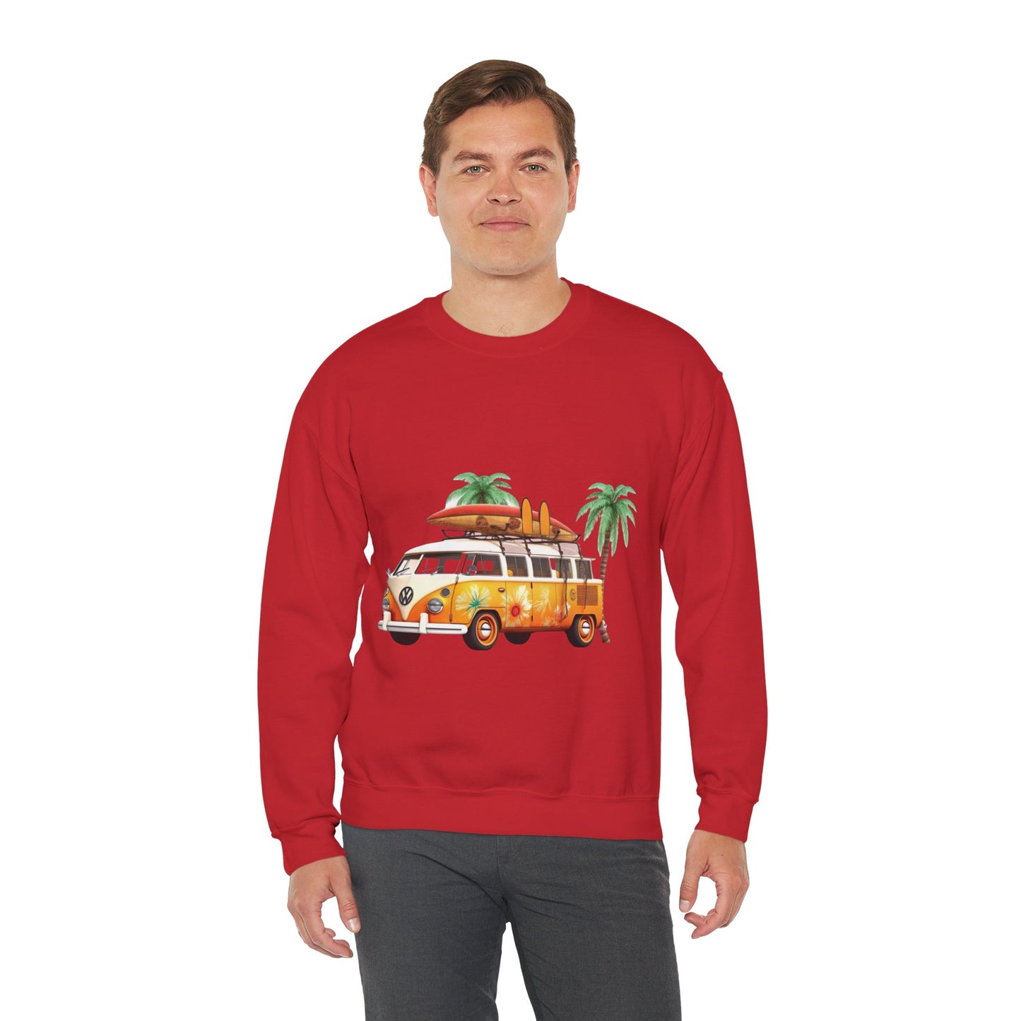 Retro Surf Van - Unisex Heavy Blend™ Crewneck Sweatshirt
