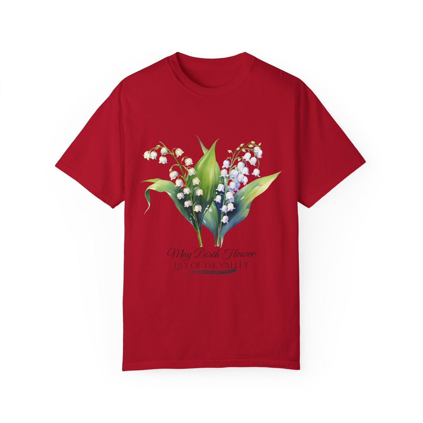 May Birth Flower "Lily of the Valley" - Unisex Garment-Dyed T-shirt