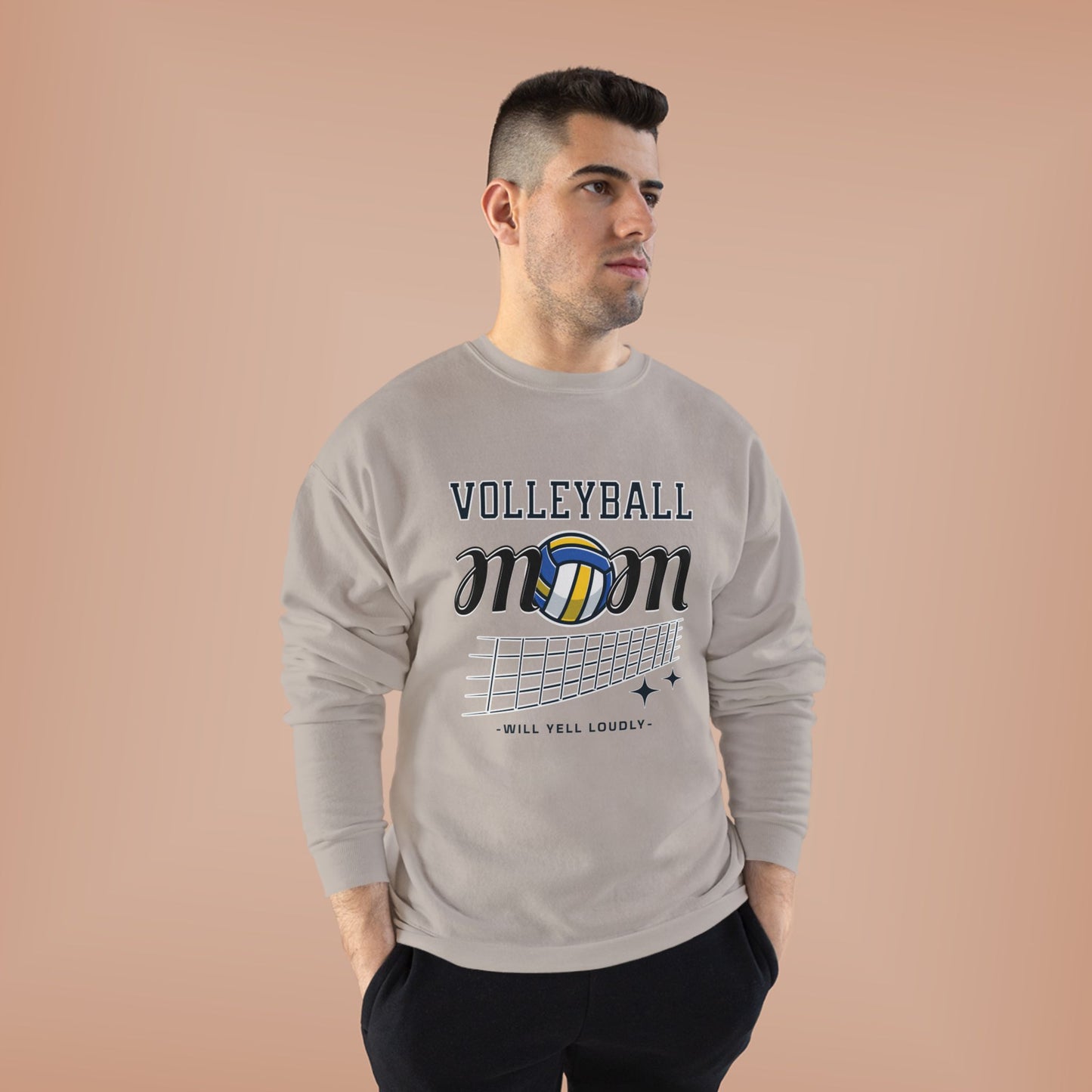 Volleyball Mom Eco-Friendly Crewneck Sweatshirt, Mother's Day Gift, Sports Apparel, Gamer Sweatshirt, Family Celebration Wear