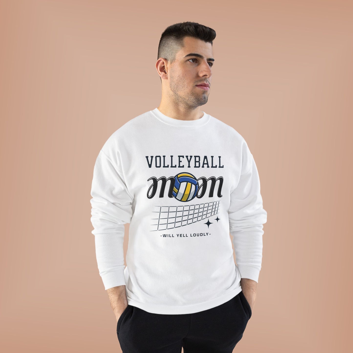 Volleyball Mom Eco-Friendly Crewneck Sweatshirt, Mother's Day Gift, Sports Apparel, Gamer Sweatshirt, Family Celebration Wear