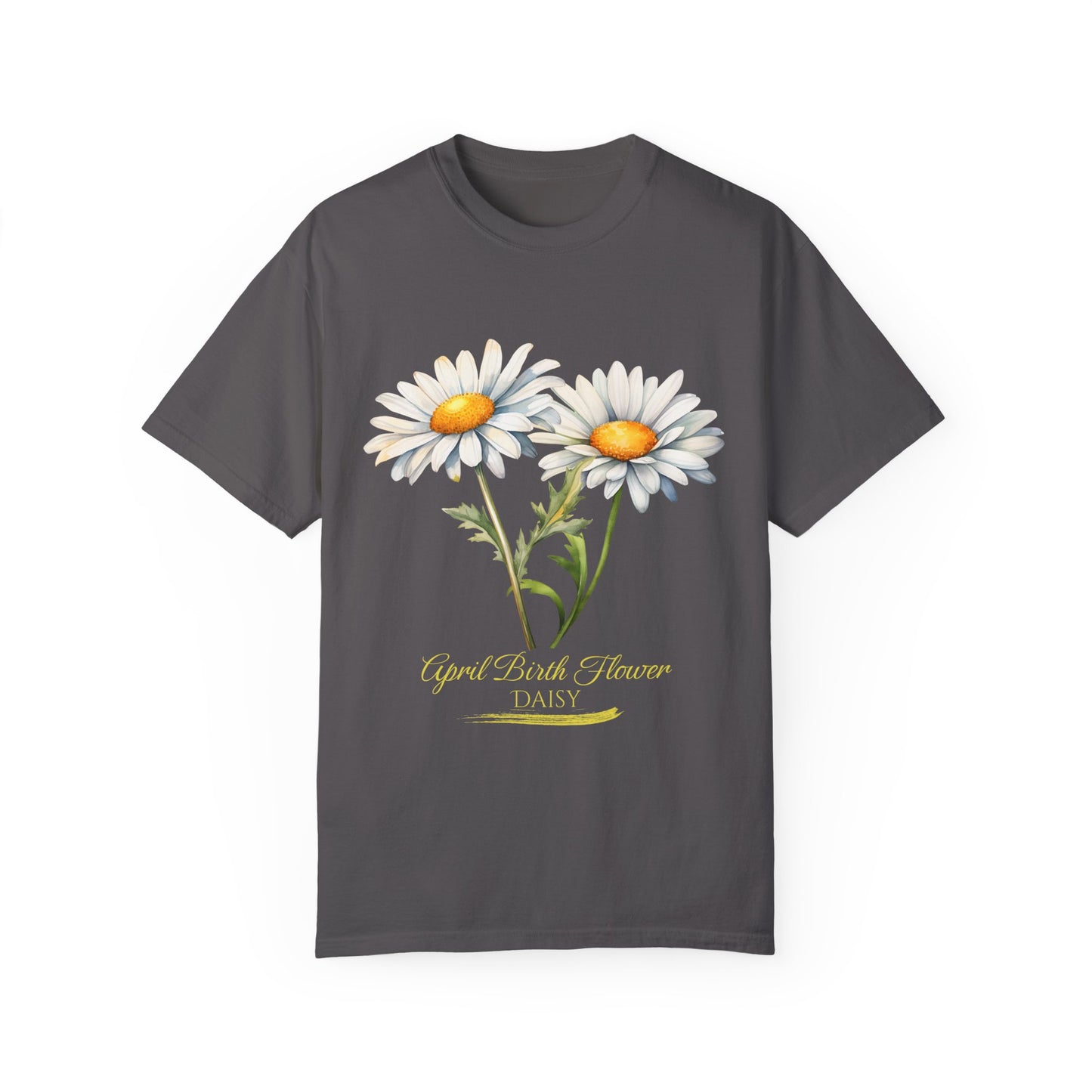 April Birth Flower "Daisy" (For Print on Dark Fabric) - Unisex Garment-Dyed T-shirt