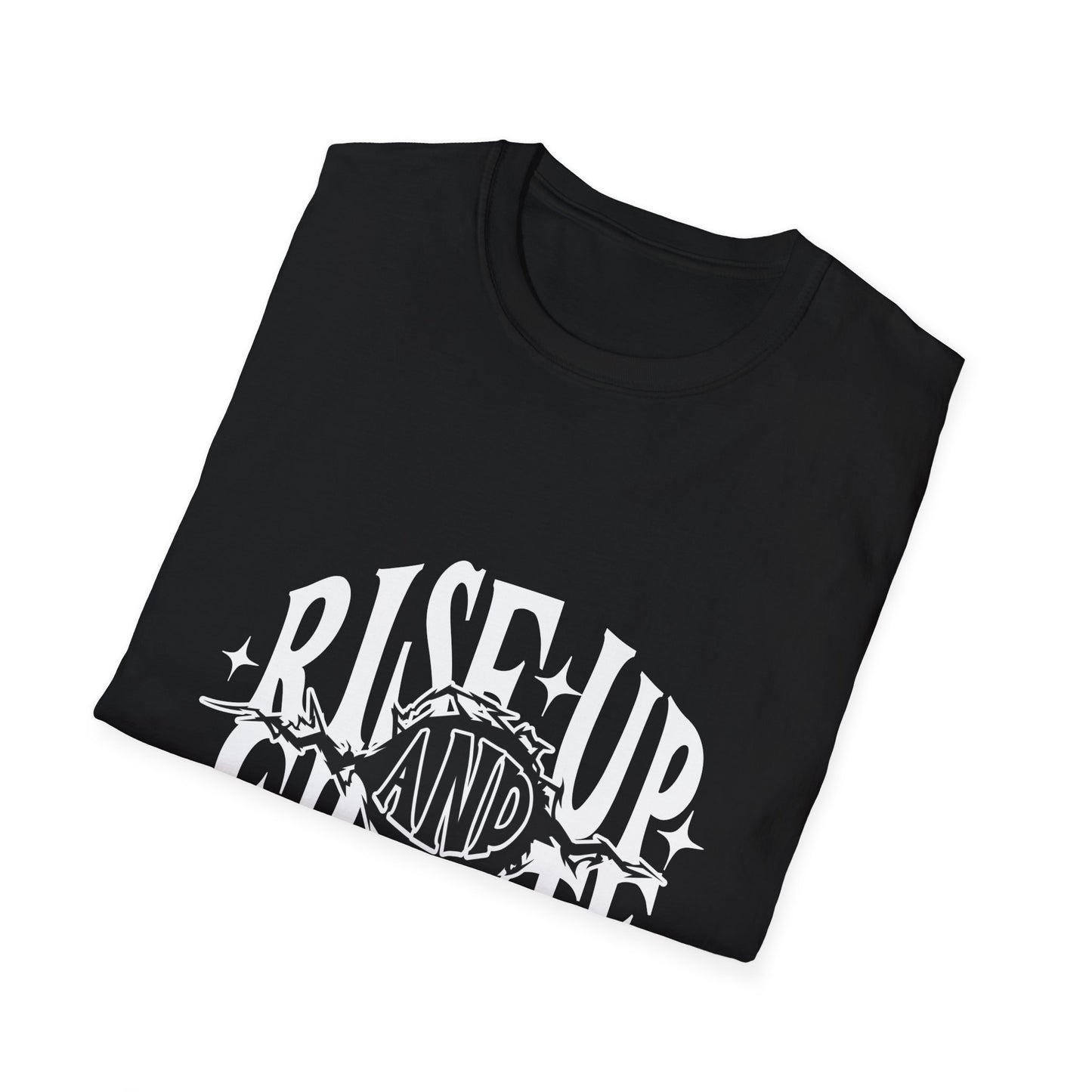 Rise Up And Create Unisex Softstyle T-Shirt, Motivational Tee, Inspirational Shirt, Artist Gift, Graphic Tee, Creative Apparel