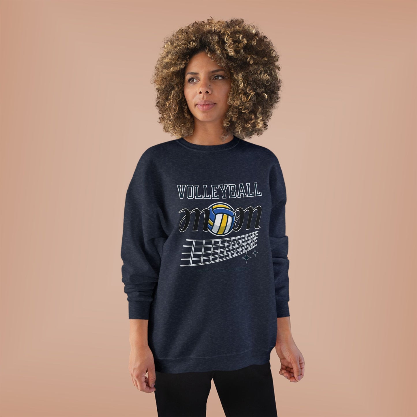 Volleyball Mom Eco-Friendly Crewneck Sweatshirt, Mother's Day Gift, Sports Apparel, Gamer Sweatshirt, Family Celebration Wear