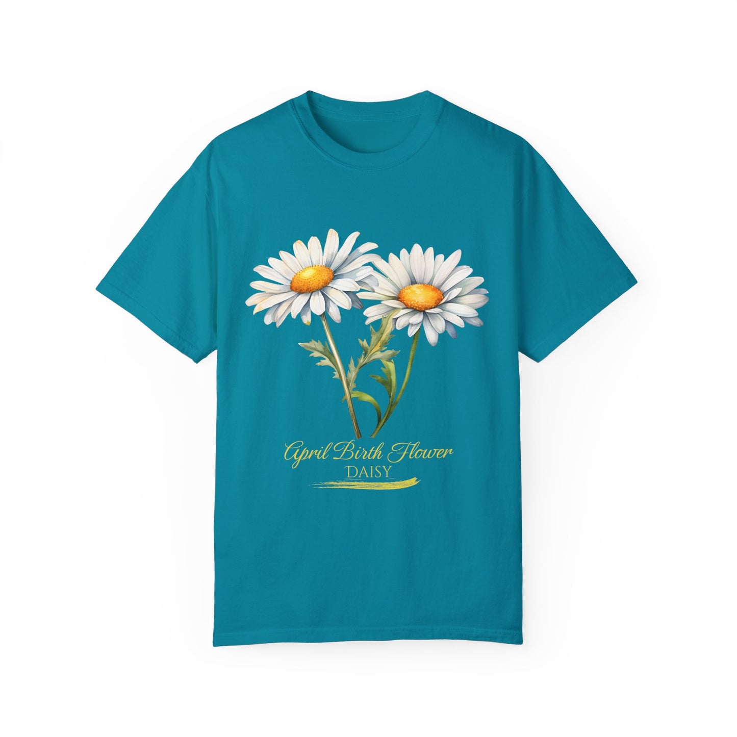 April Birth Flower "Daisy" (For Print on Dark Fabric) - Unisex Garment-Dyed T-shirt