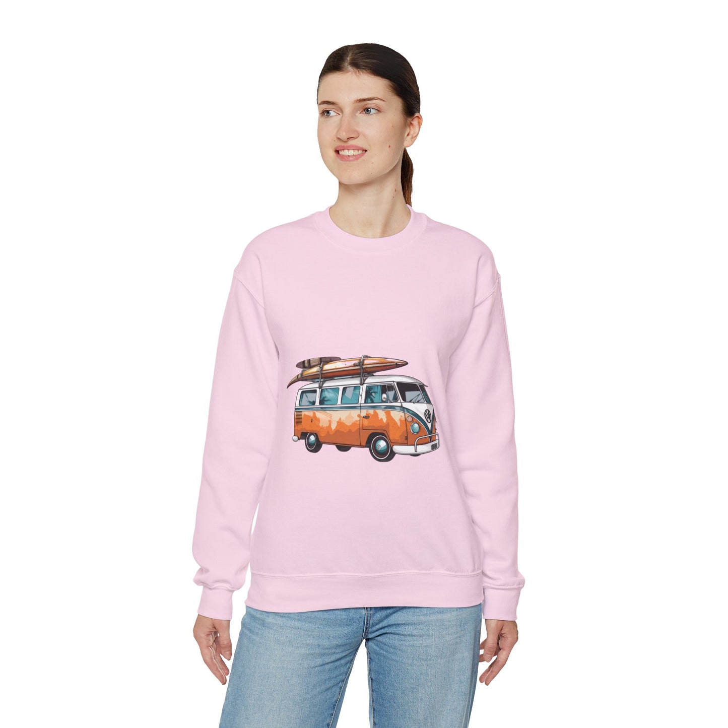 Retro Surf Van - Unisex Heavy Blend™ Crewneck Sweatshirt