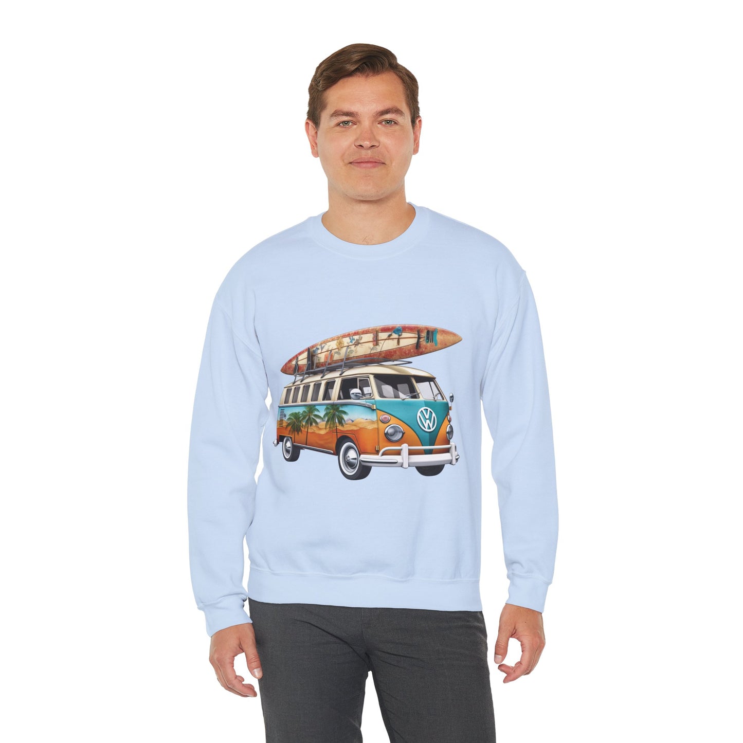 Retro Surf Van - Unisex Heavy Blend™ Crewneck Sweatshirt