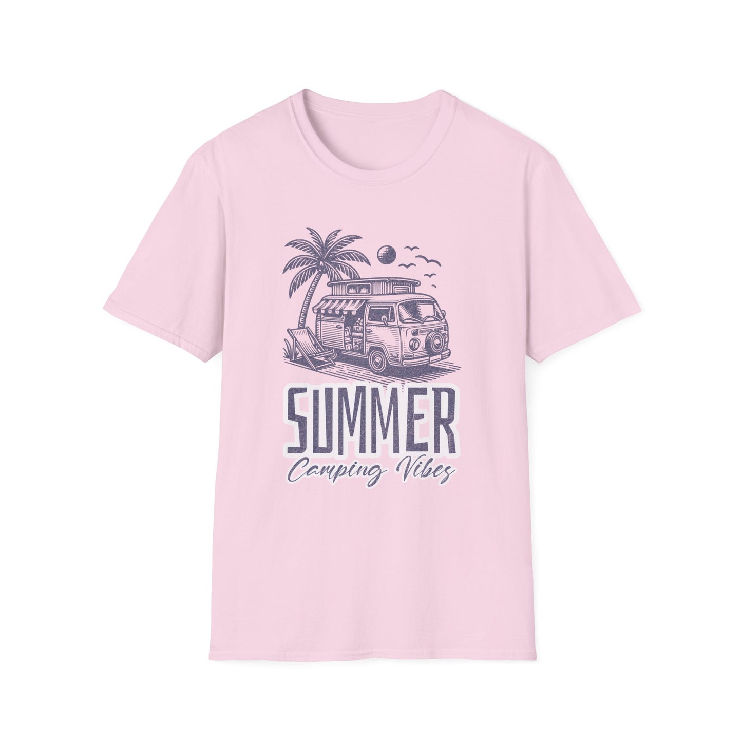 Summer Camping Vibes T-Shirt, Unisex Camp Tee, Outdoor Adventure Shirt, Nature Lover Gift, Camping Trip Apparel