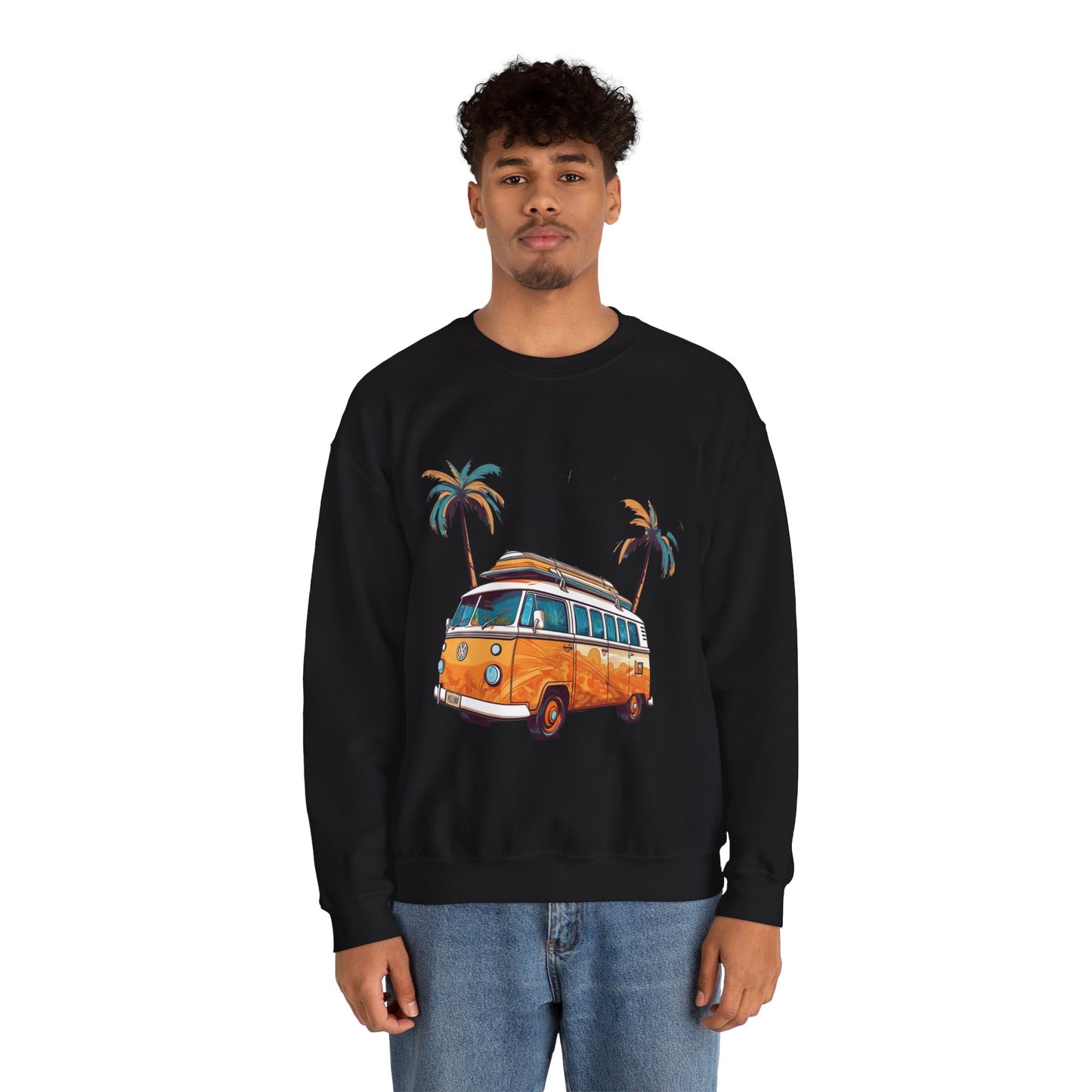 Retro Surf Van - Unisex Heavy Blend™ Crewneck Sweatshirt