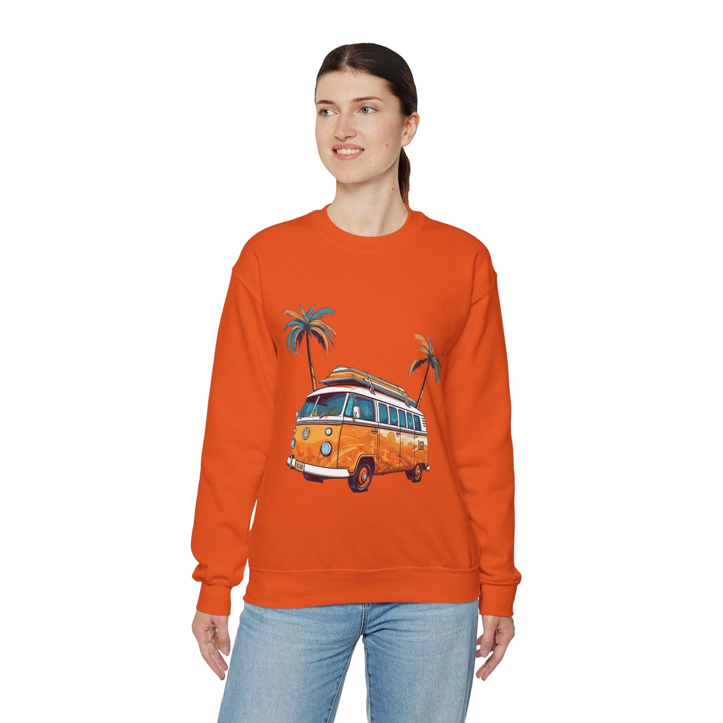 Retro Surf Van - Unisex Heavy Blend™ Crewneck Sweatshirt