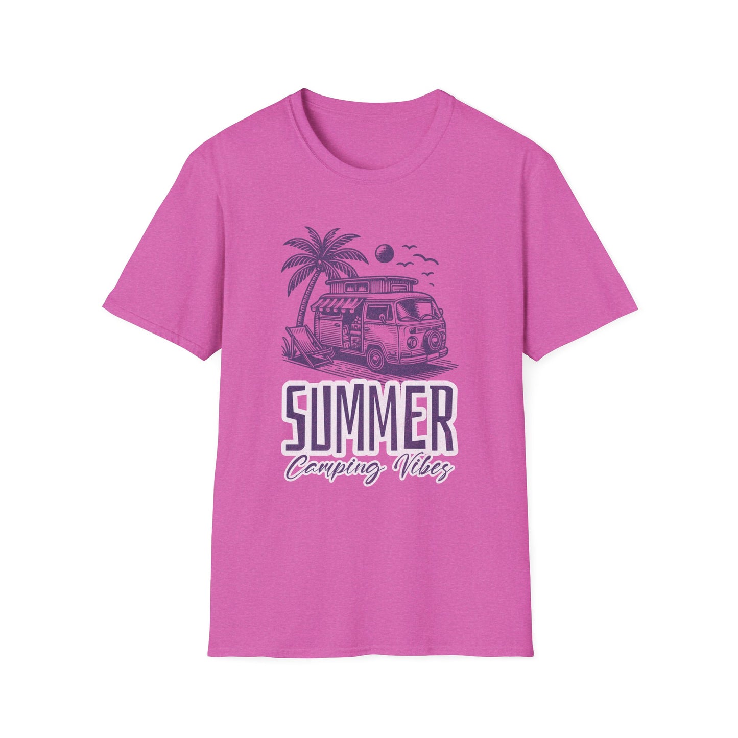 Summer Camping Vibes T-Shirt, Unisex Camp Tee, Outdoor Adventure Shirt, Nature Lover Gift, Camping Trip Apparel