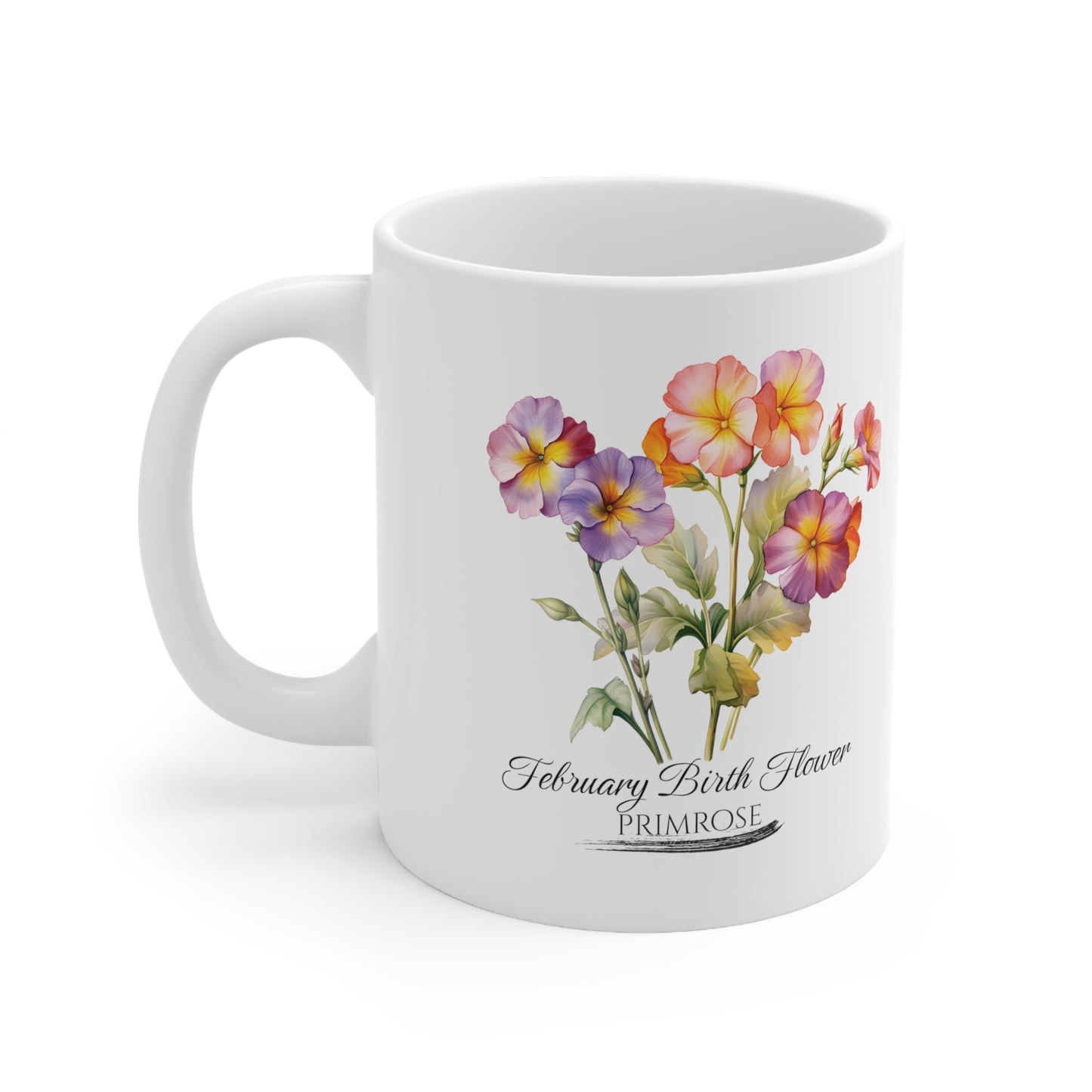 February Birth Flower (Primrose): Ceramic Mug 11oz