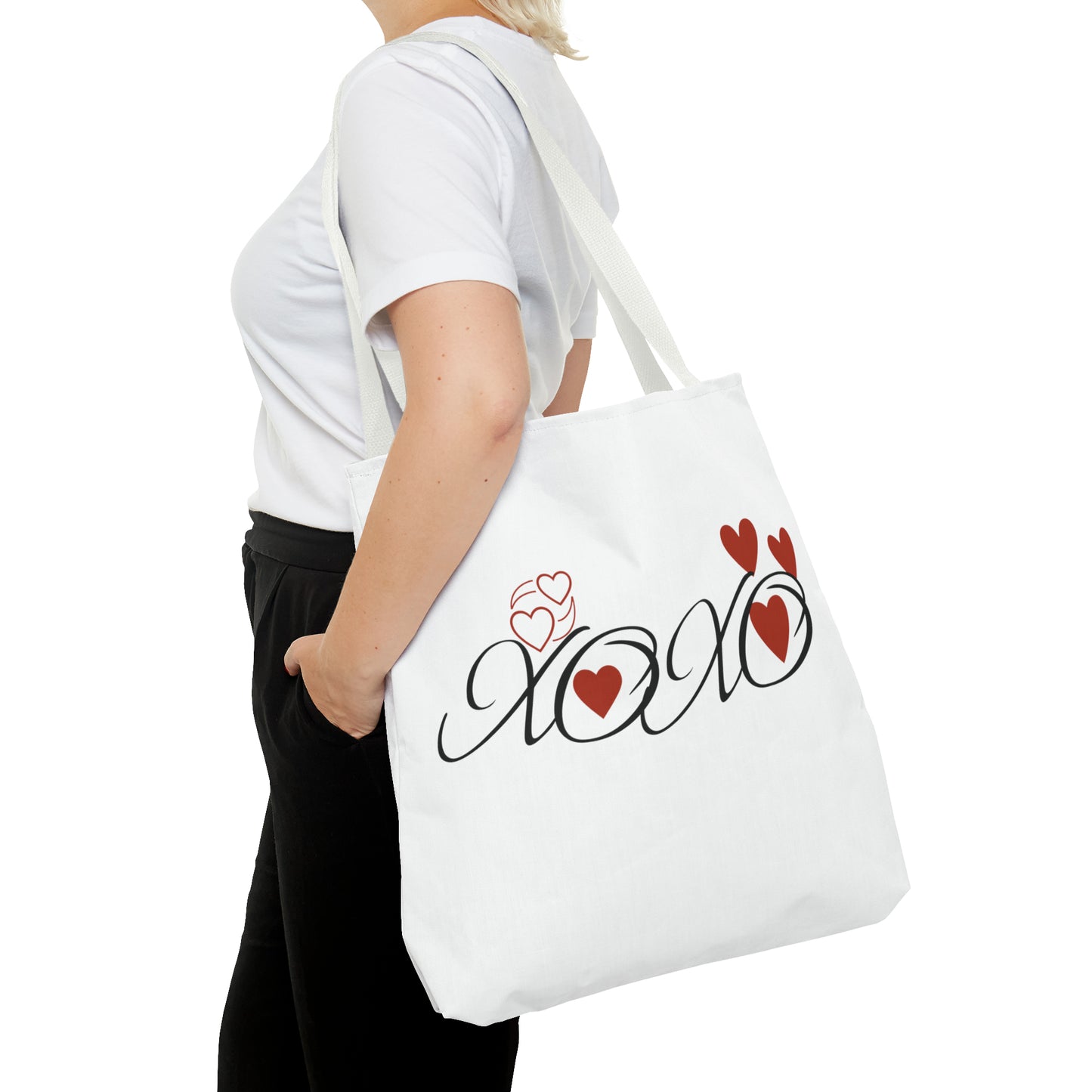 Valentine: XOXO with Hearts - Tote Bag (AOP)