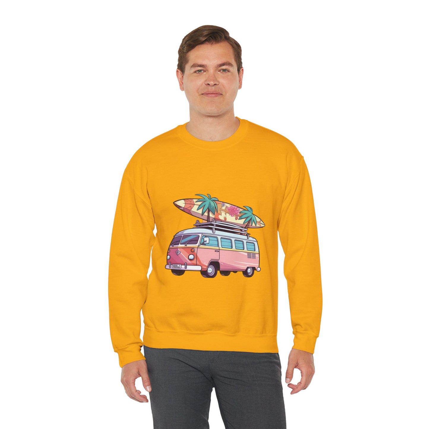 Retro Surf Van - Unisex Heavy Blend™ Crewneck Sweatshirt