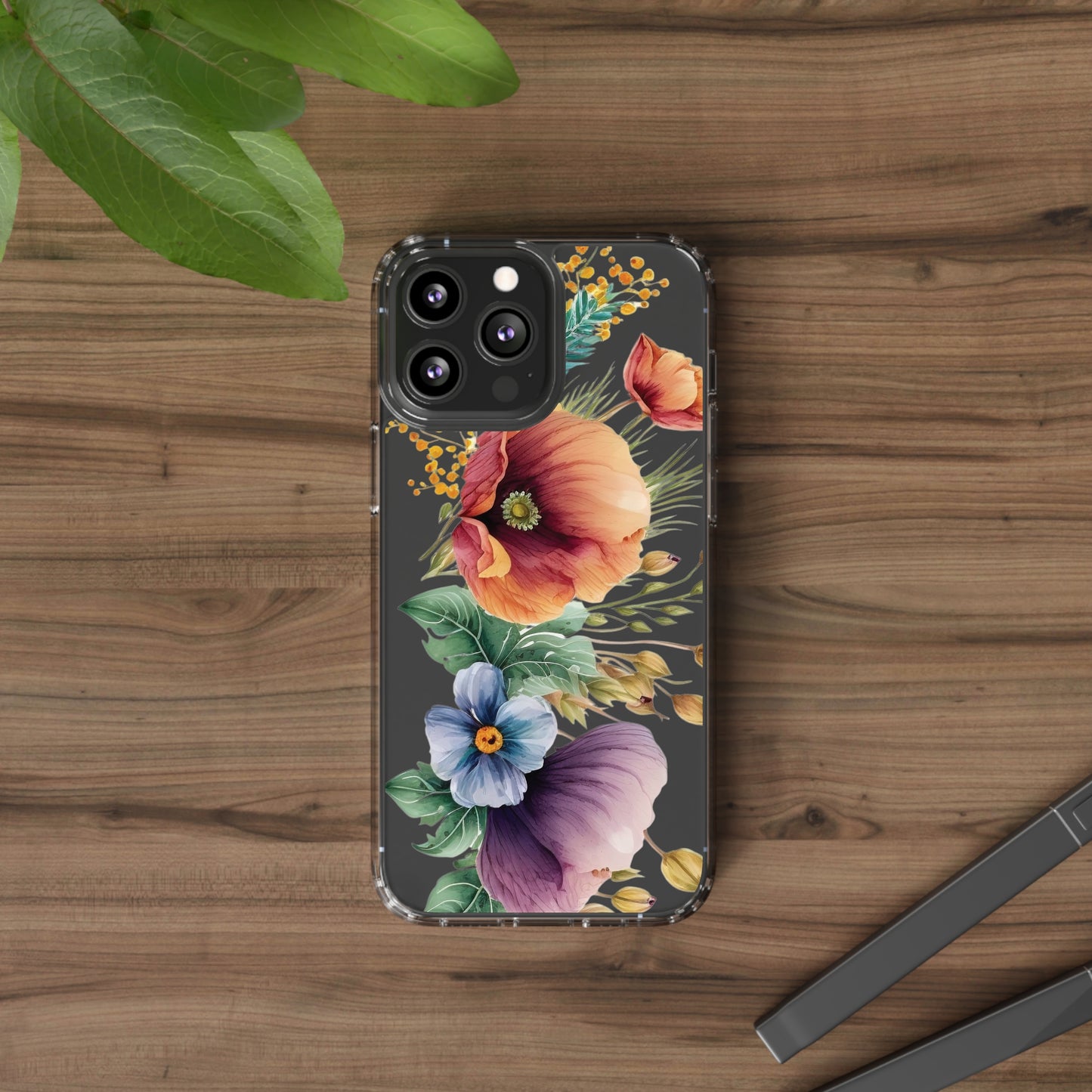 Clear Phone Cases: Watercolor Floral Pattern