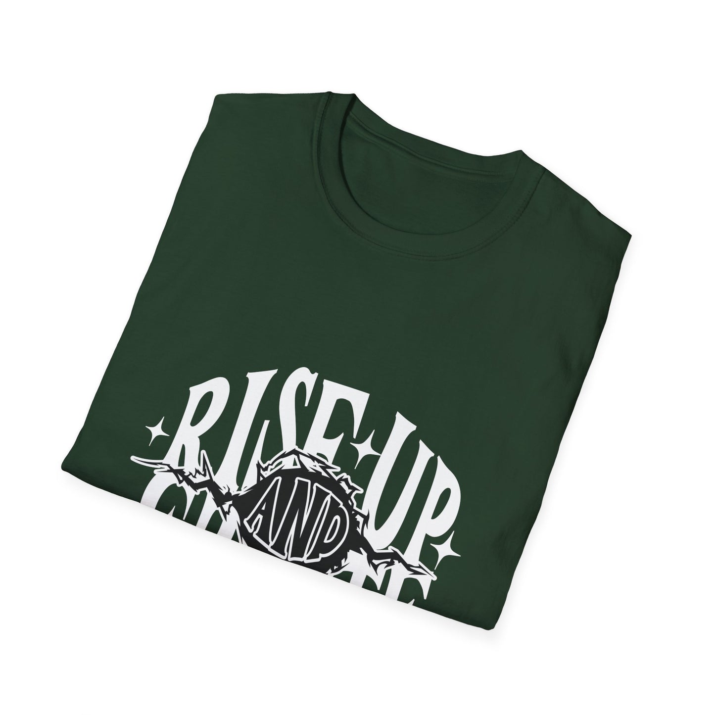 Rise Up And Create Unisex Softstyle T-Shirt, Motivational Tee, Inspirational Shirt, Artist Gift, Graphic Tee, Creative Apparel