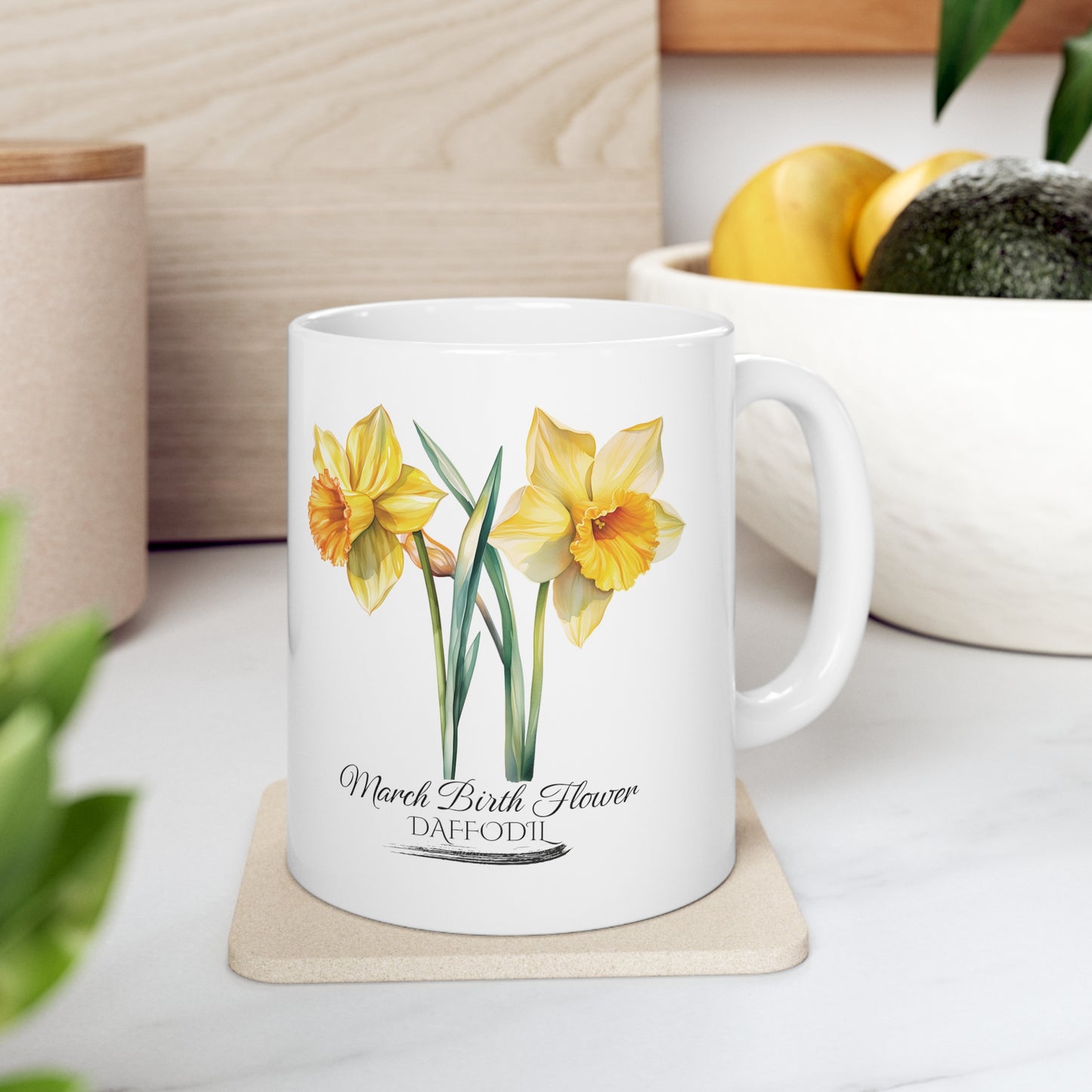 March Birth Flower (Daffodil): Ceramic Mug 11oz