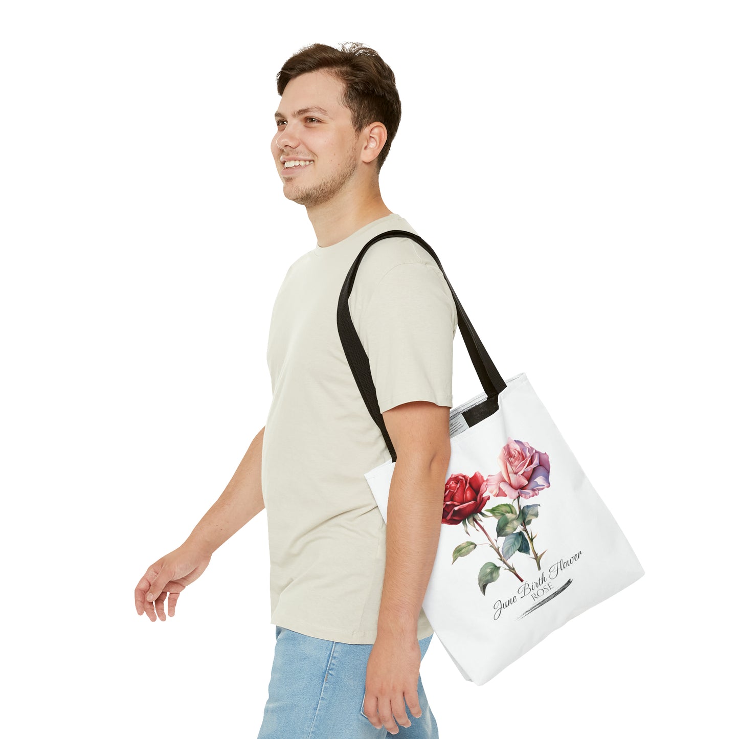 June Birth Flower: Rose - Tote Bag (AOP)
