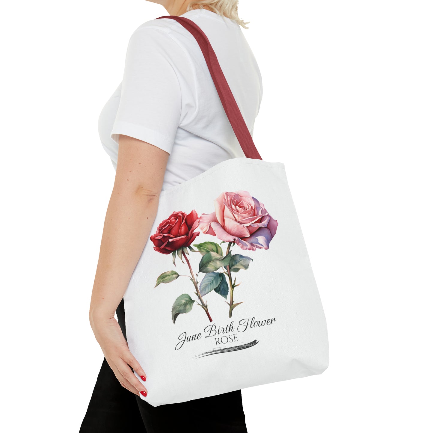 June Birth Flower: Rose - Tote Bag (AOP)