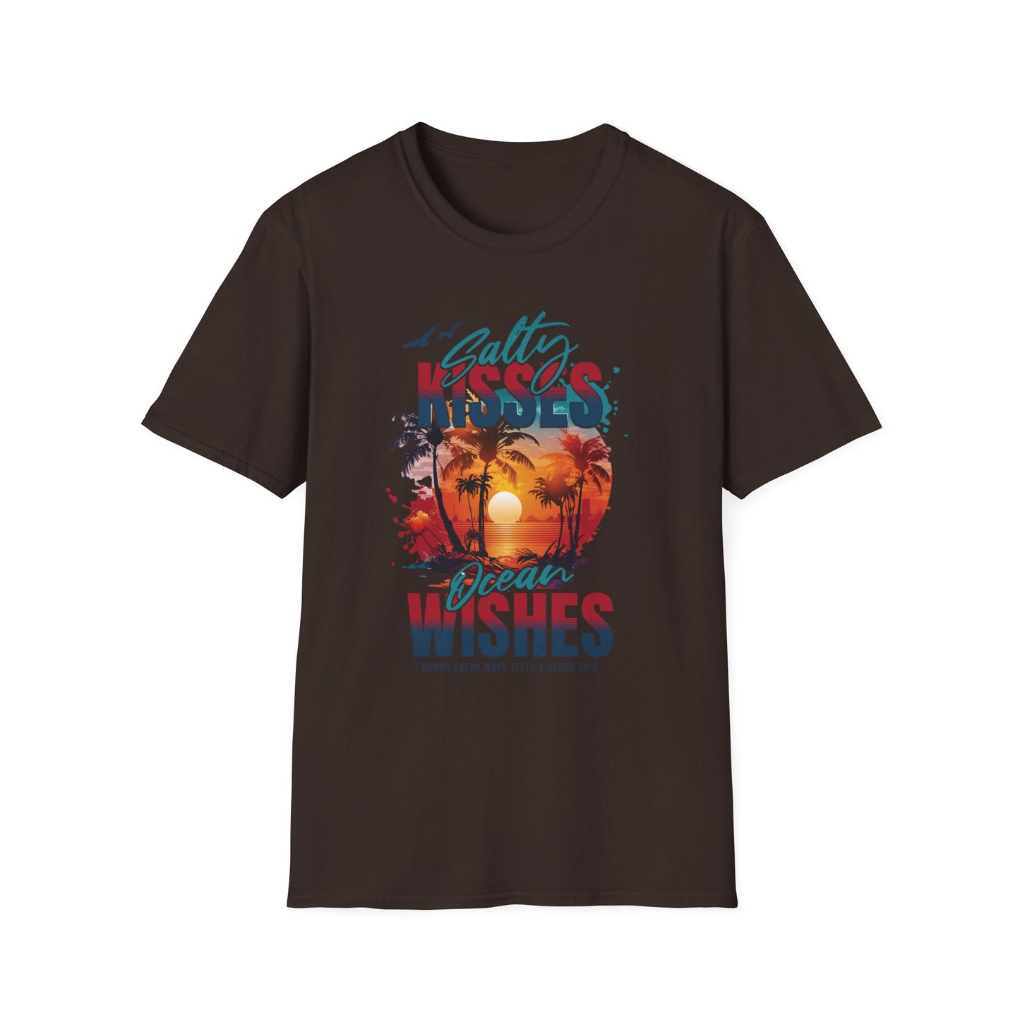 Beach Vibes T-Shirt - Salty Kisses, Ocean Wishes