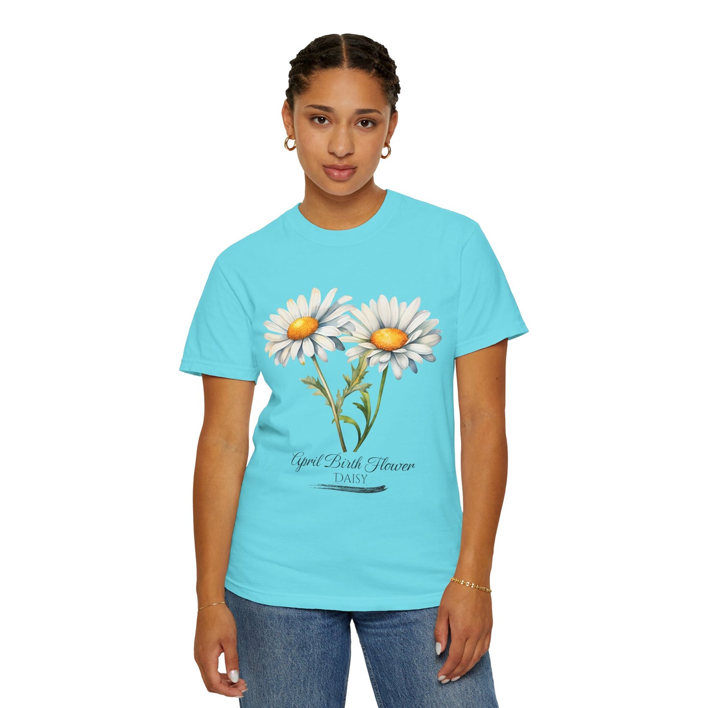 April Birth Flower "Daisy" - Unisex Garment-Dyed T-shirt