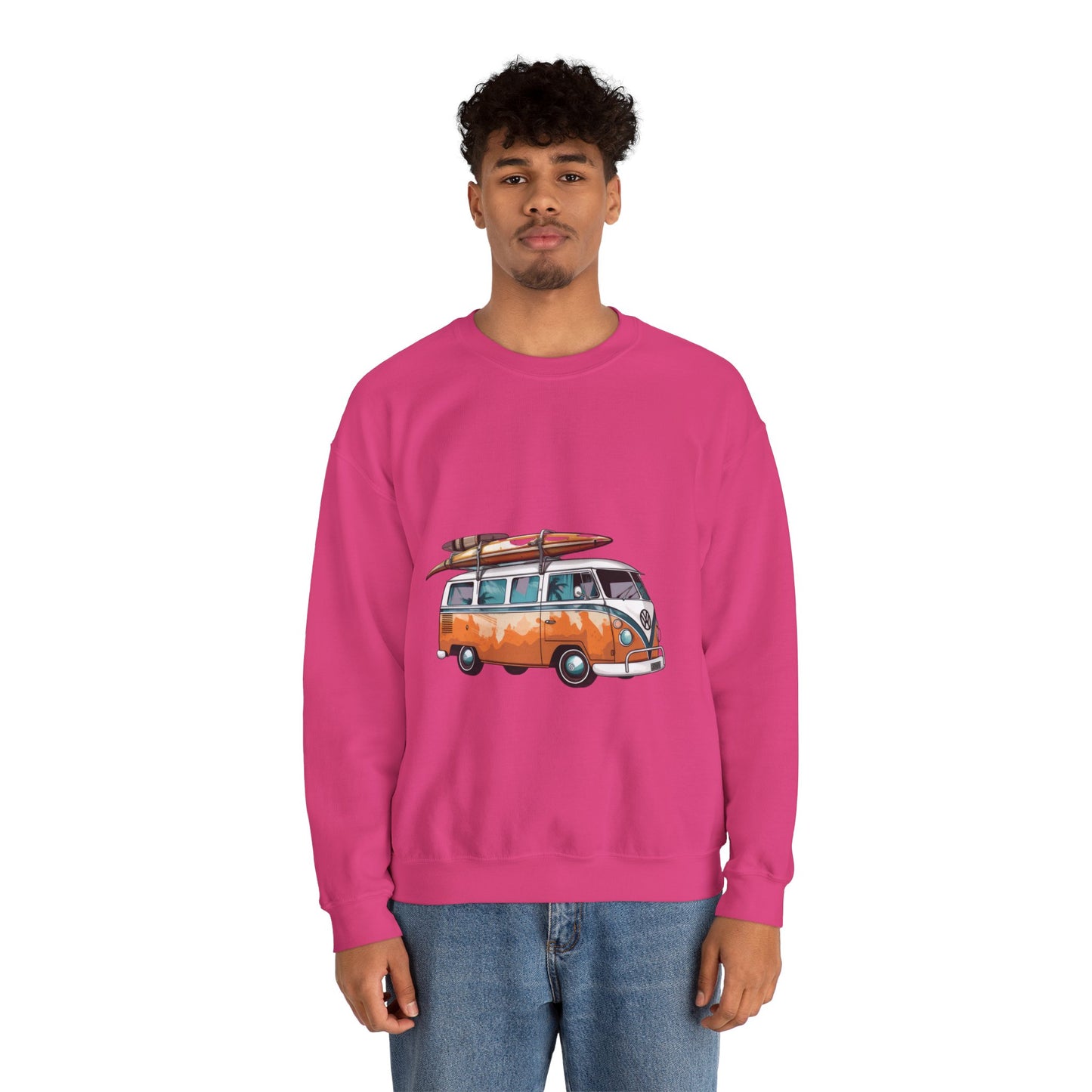 Retro Surf Van - Unisex Heavy Blend™ Crewneck Sweatshirt
