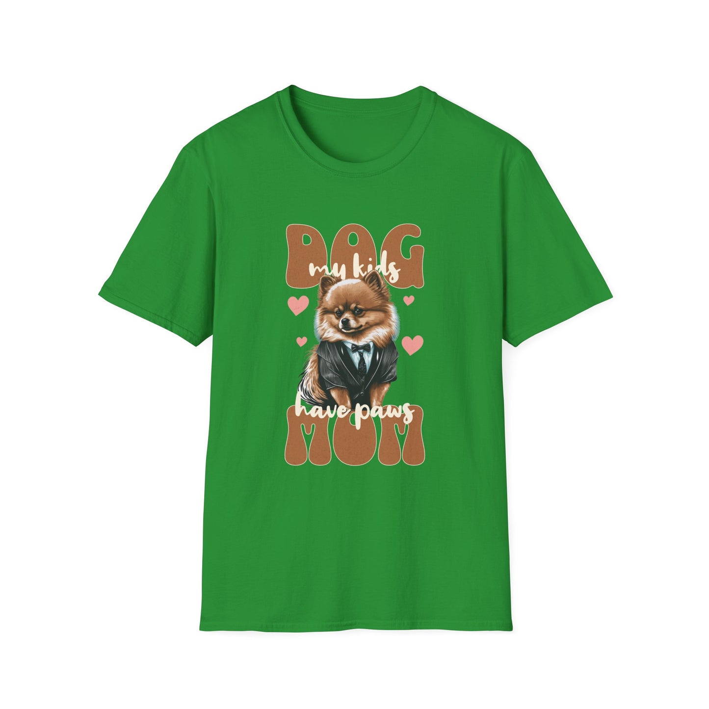 Dog Mom Softstyle T-Shirt - My Kids Have Paw Print Design