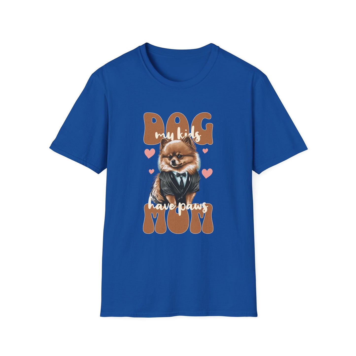 Dog Mom Softstyle T-Shirt - My Kids Have Paw Print Design