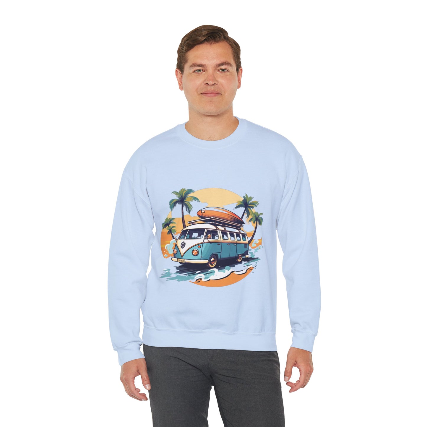 Retro Surf Van - Unisex Heavy Blend™ Crewneck Sweatshirt