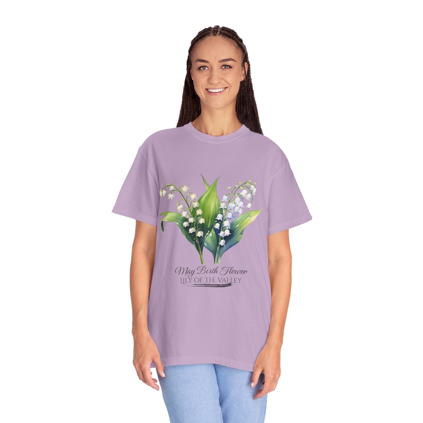 May Birth Flower "Lily of the Valley" - Unisex Garment-Dyed T-shirt