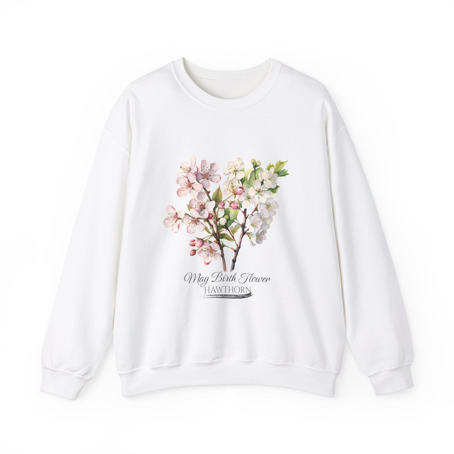 May Birth Flower (Hawthorn) - Unisex Heavy Blend™ Crewneck Sweatshirt