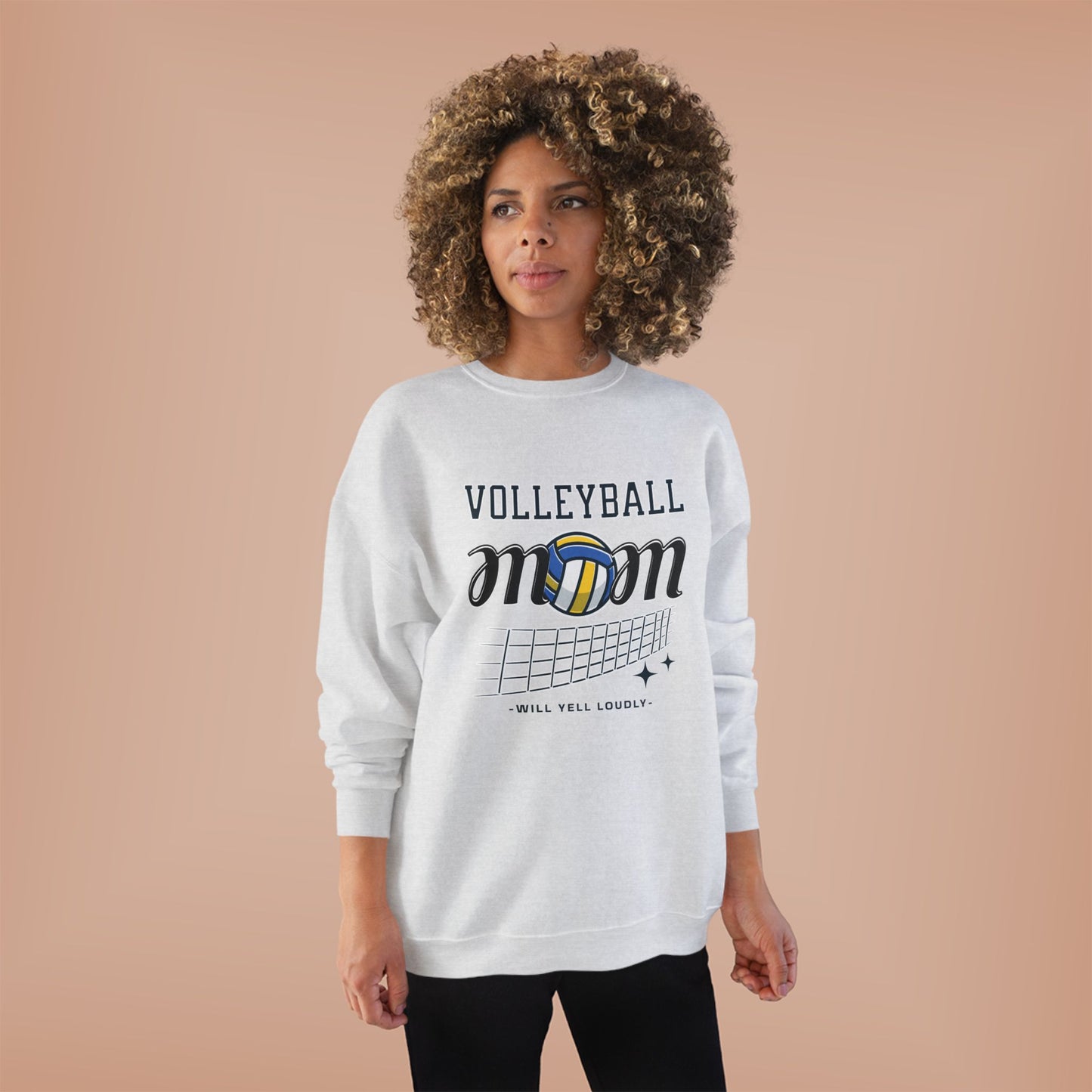 Volleyball Mom Eco-Friendly Crewneck Sweatshirt, Mother's Day Gift, Sports Apparel, Gamer Sweatshirt, Family Celebration Wear
