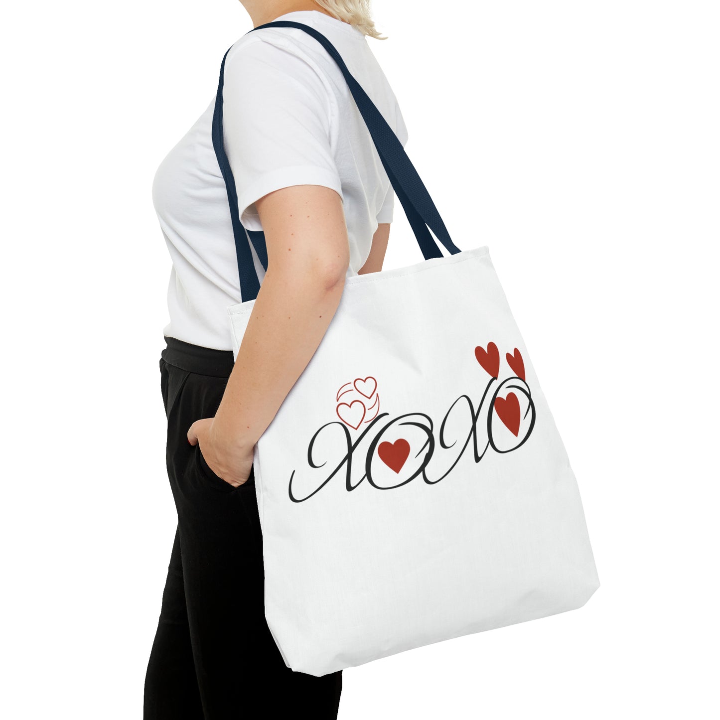 Valentine: XOXO with Hearts - Tote Bag (AOP)