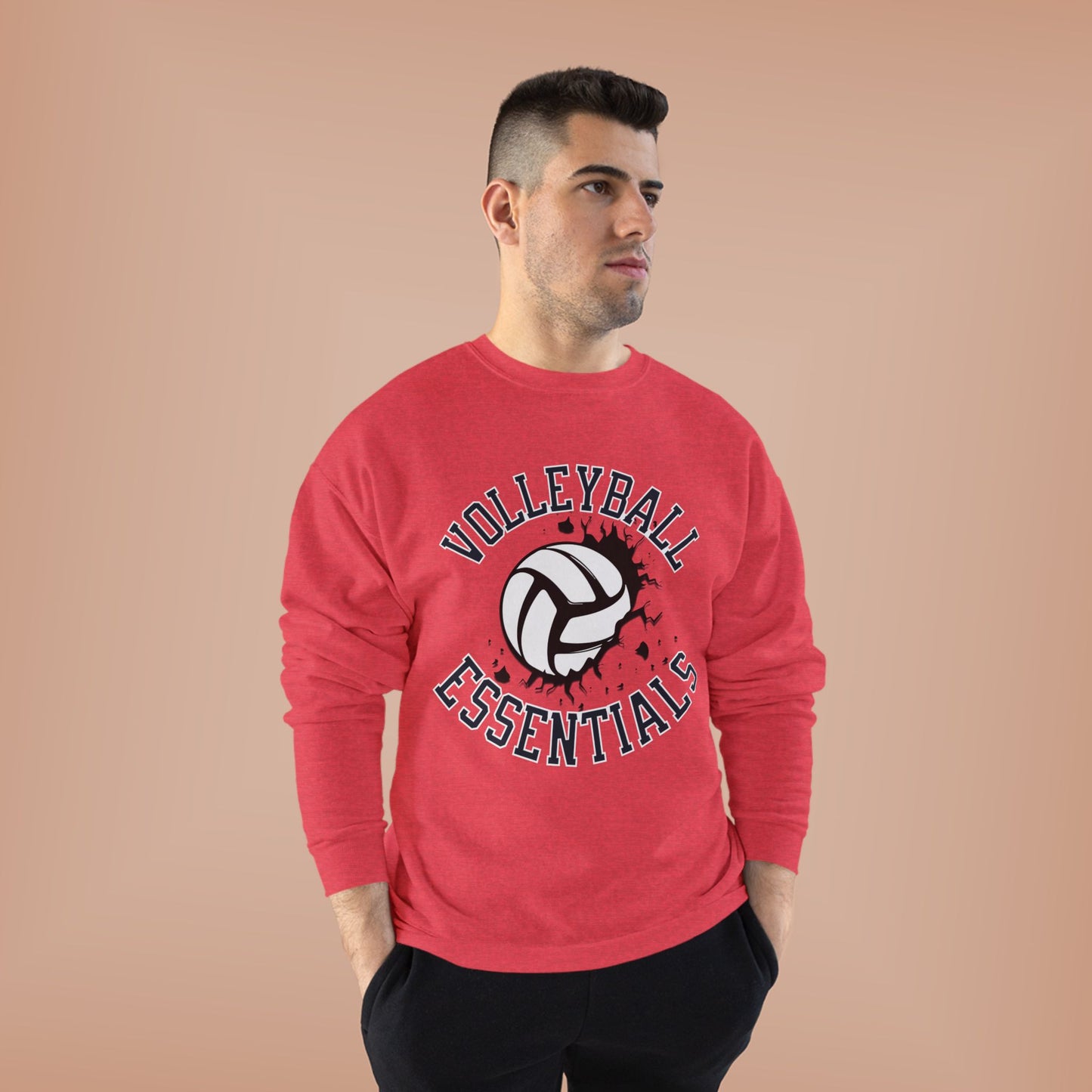 Volleyball Essentials Eco-Friendly Sweatshirt, Casual Sportswear, Gift for Volleyball Players, Team Apparel, Workout Clothing
