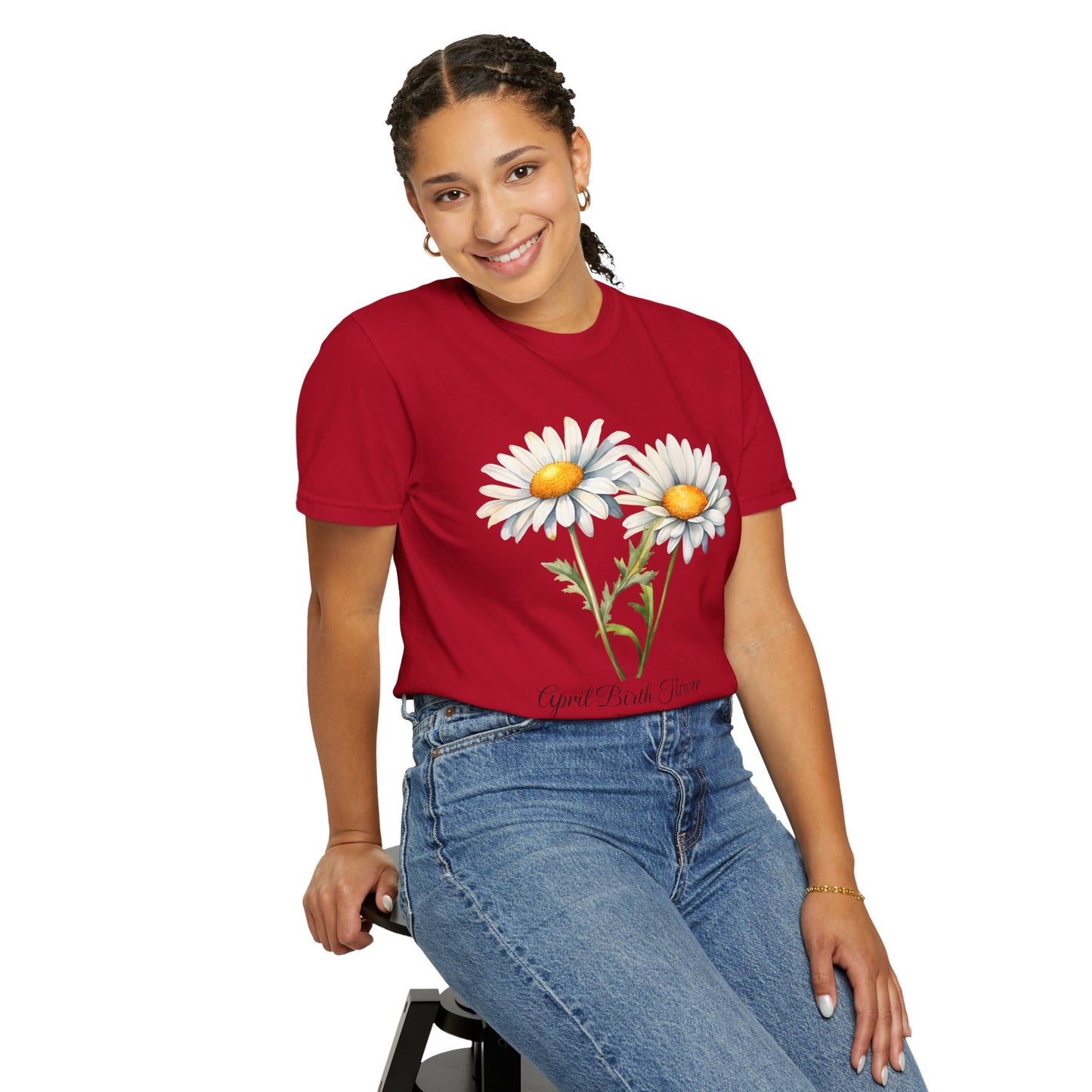 April Birth Flower "Daisy" - Unisex Garment-Dyed T-shirt