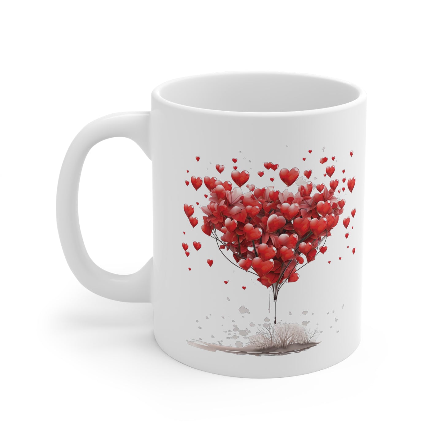Valentine's Balloon of Hearts: Ceramic Mug 11oz