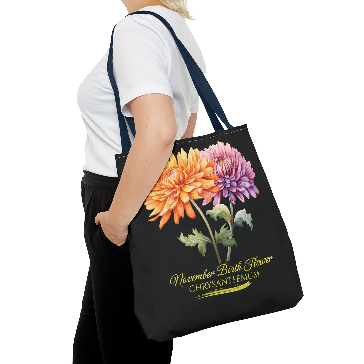November Birth Flower: Chrysanthemum - Tote Bag (AOP)