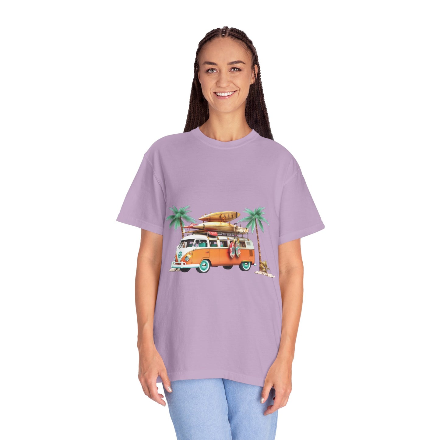 Retro Surf Van: Unisex Garment-Dyed T-shirt