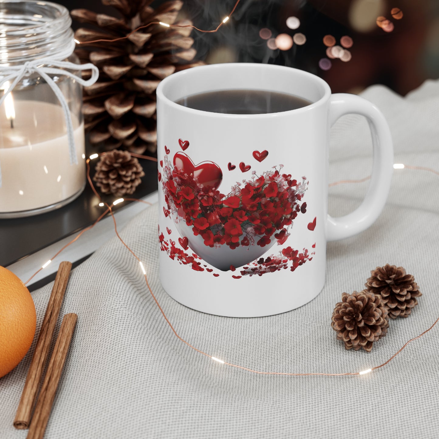 Valentine's Heart Bowl: Ceramic Mug 11oz