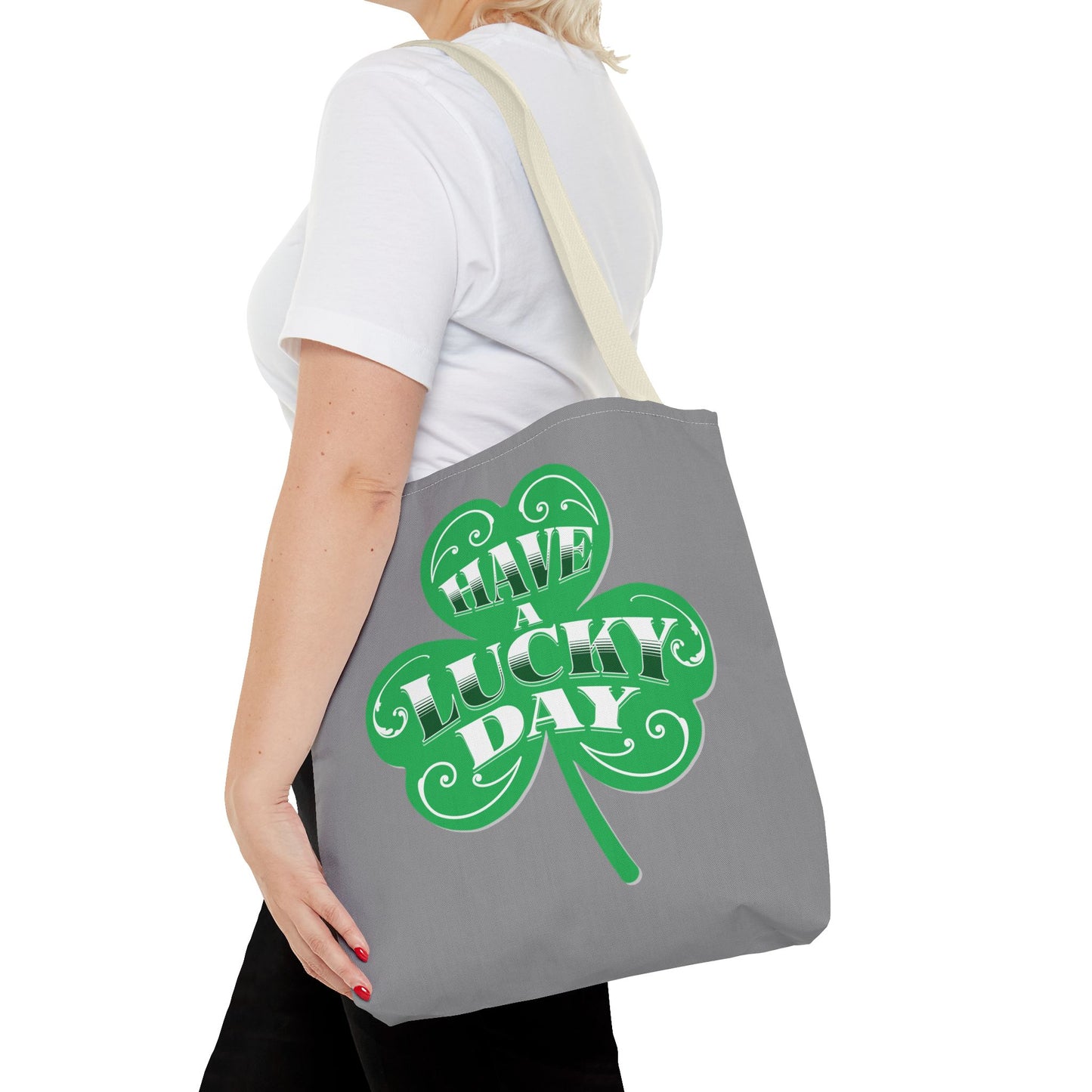 Lucky Day Tote Bag - St. Patrick's Day Gift, Eco-Friendly Shopper, Fun Everyday Use, Green Clover Design, Lucky Charm