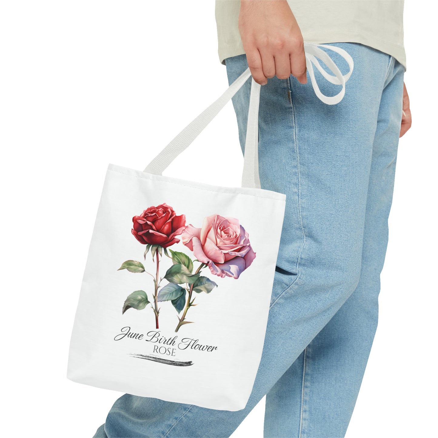 June Birth Flower: Rose - Tote Bag (AOP)