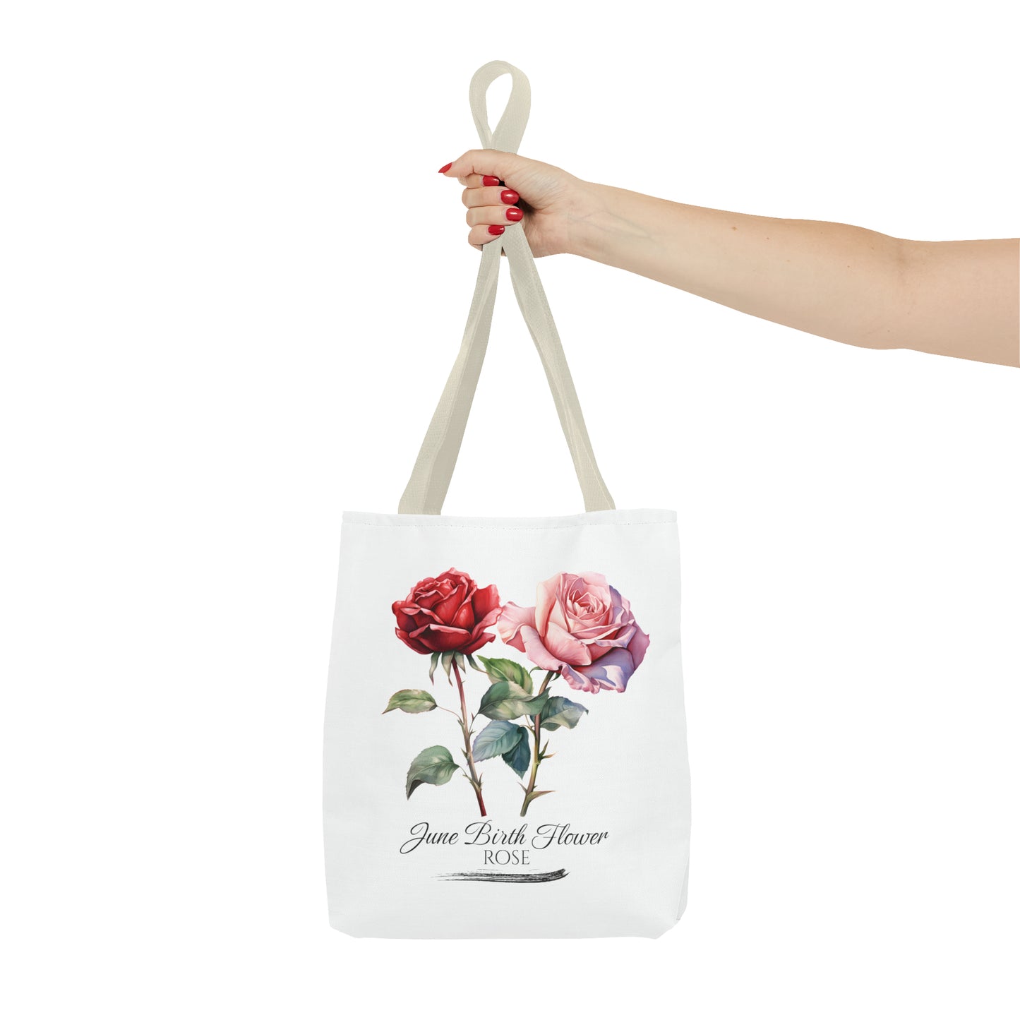 June Birth Flower: Rose - Tote Bag (AOP)
