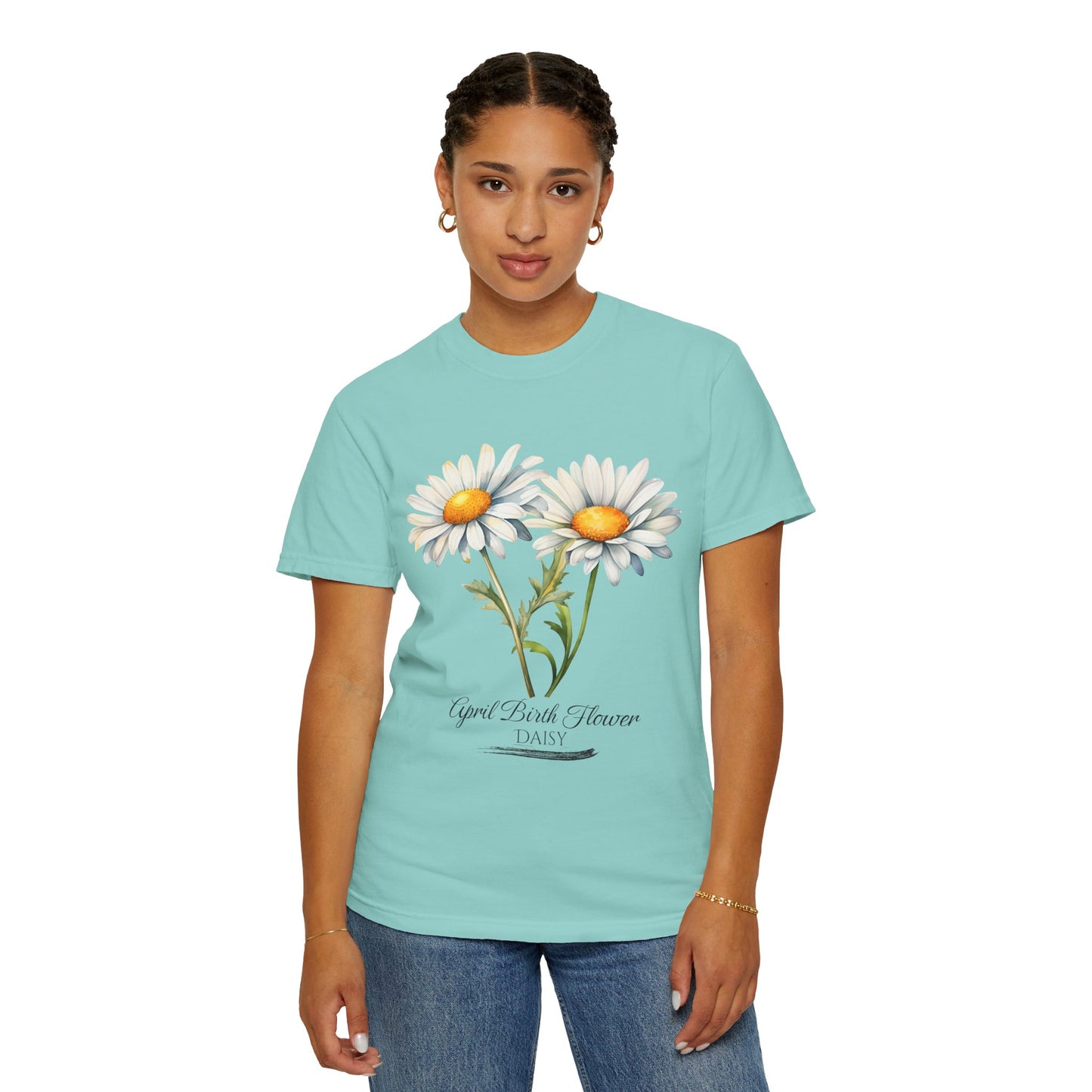 April Birth Flower "Daisy" - Unisex Garment-Dyed T-shirt