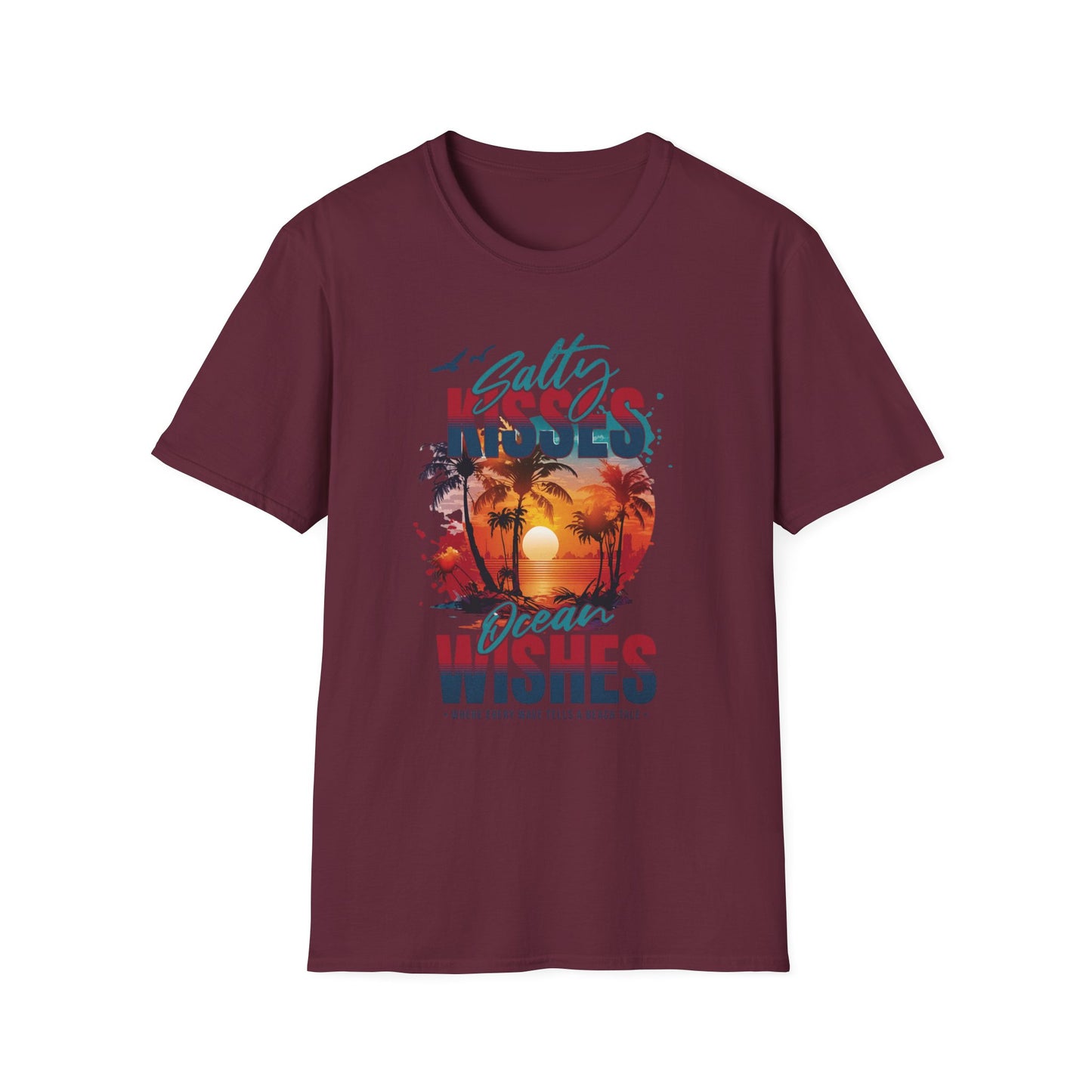 Beach Vibes T-Shirt - Salty Kisses, Ocean Wishes