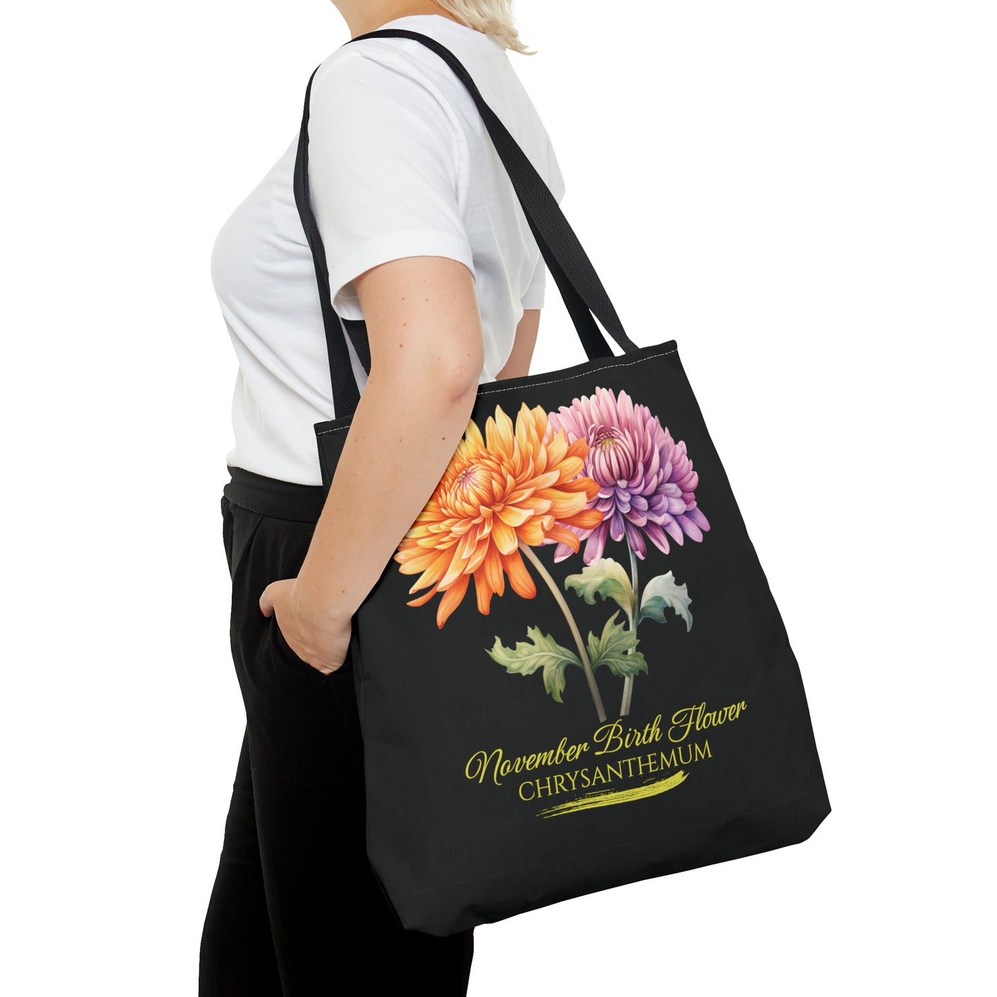November Birth Flower: Chrysanthemum - Tote Bag (AOP)