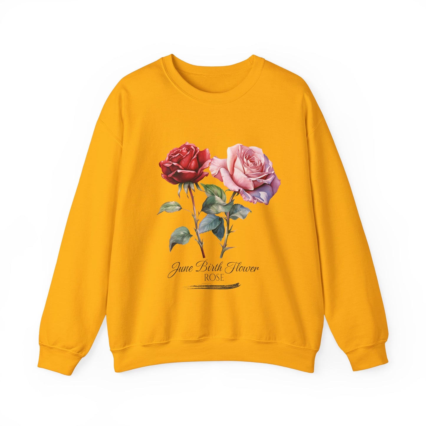 June Birth Flower (Rose) - Unisex Heavy Blend™ Crewneck Sweatshirt